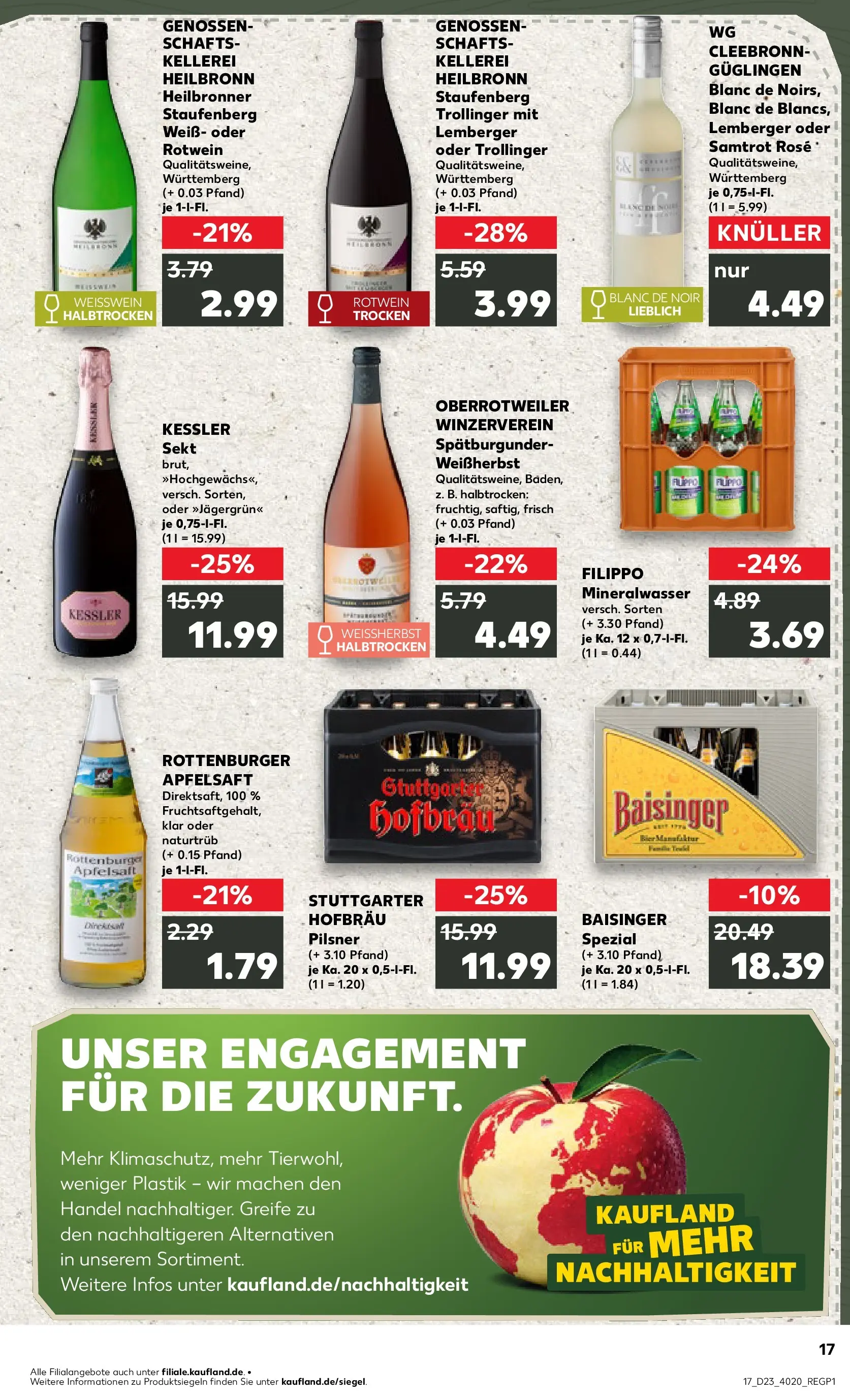 Prospekt Kaufland ab 04.06.2026 » Angebote Online zum Blättern | Seite: 17 | Produkte: Weißwein, Rotwein, Apfelsaft, Apple