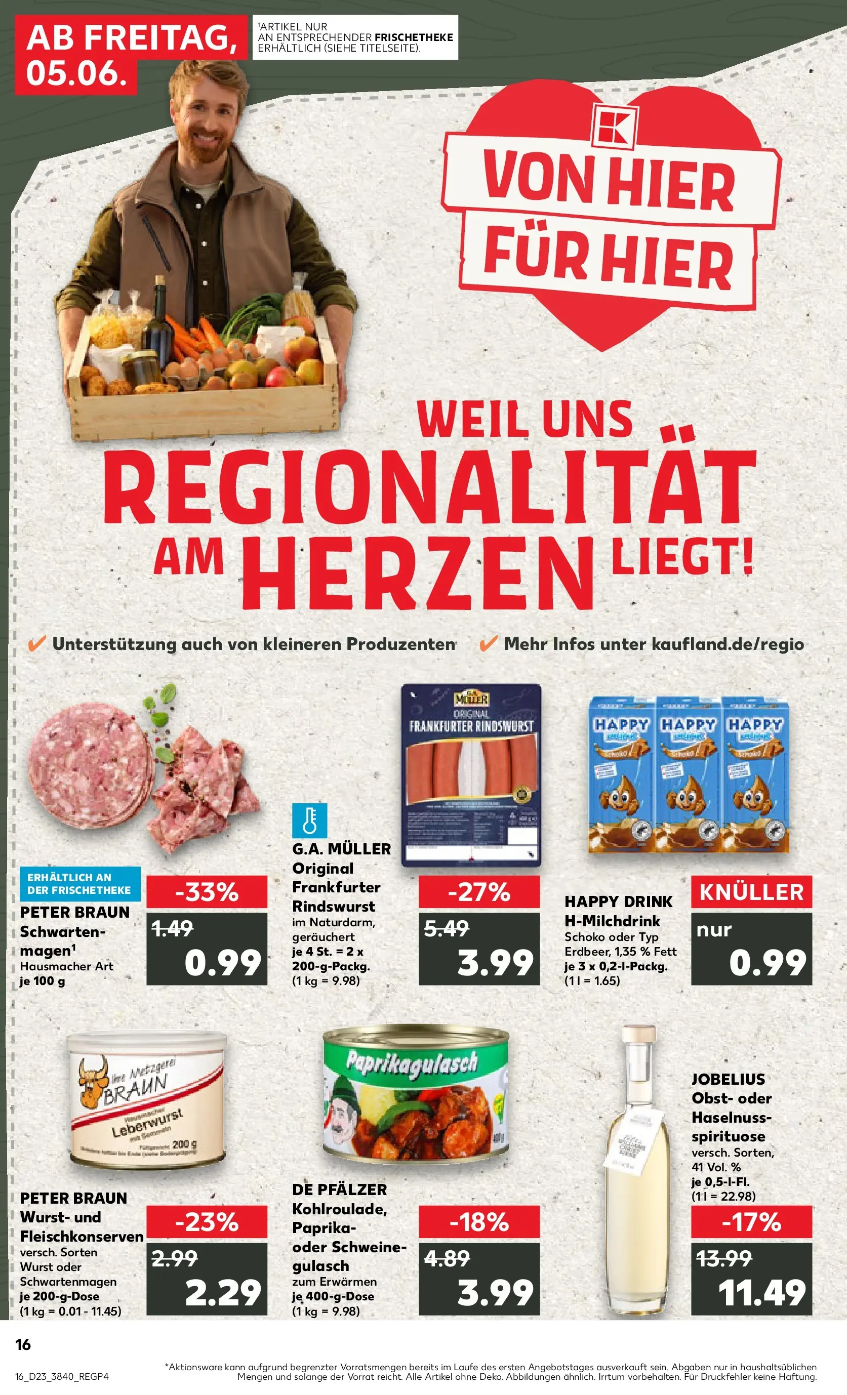 Prospekt Kaufland ab 04.06.2026 » Angebote Online zum Blättern | Seite: 16 | Produkte: Paprika, Obst, Gulasch, Wurst