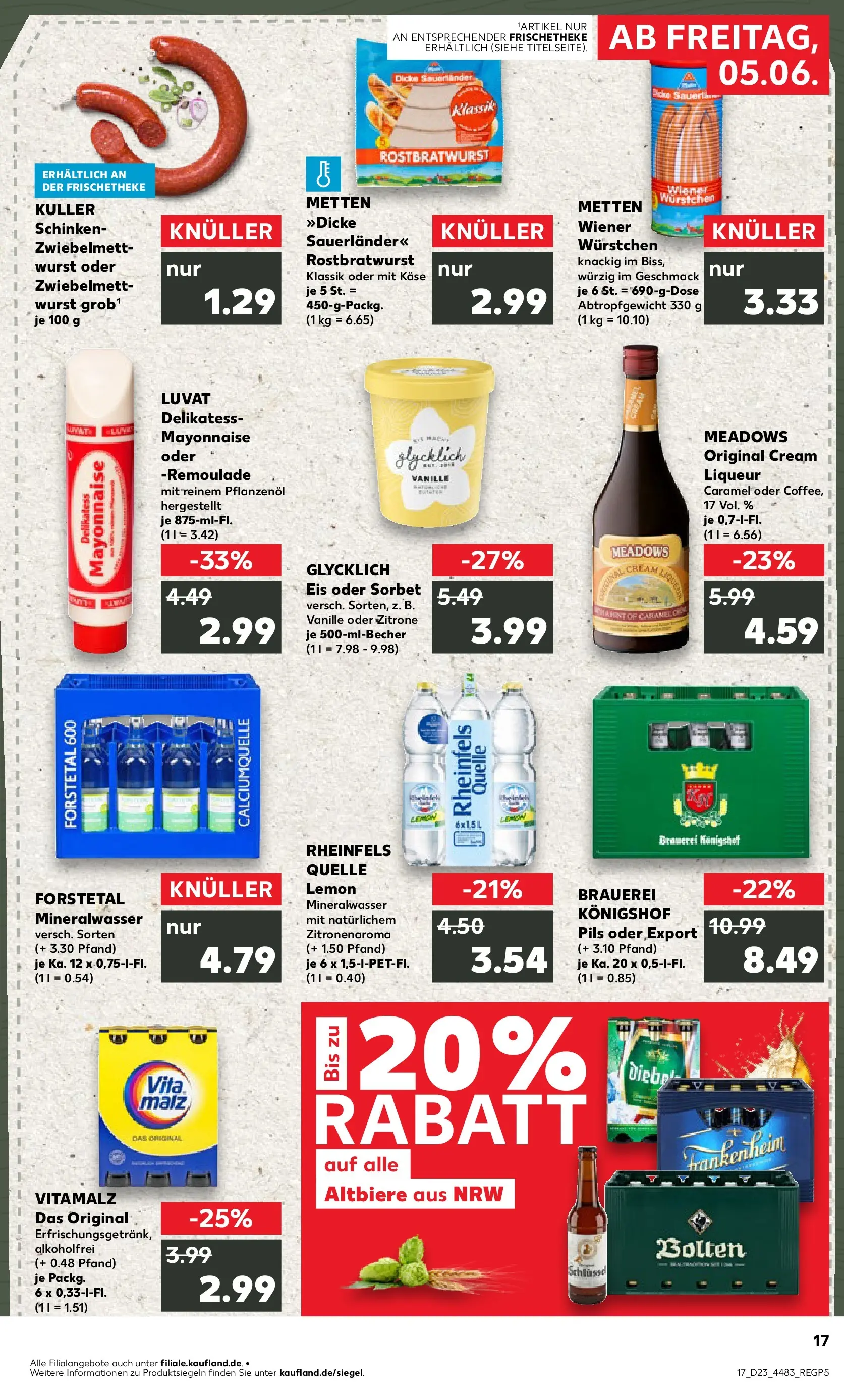 Prospekt Kaufland ab 04.06.2026 » Angebote Online zum Blättern | Seite: 17 | Produkte: Pils, Mayonnaise, Wurst, Rheinfels quelle