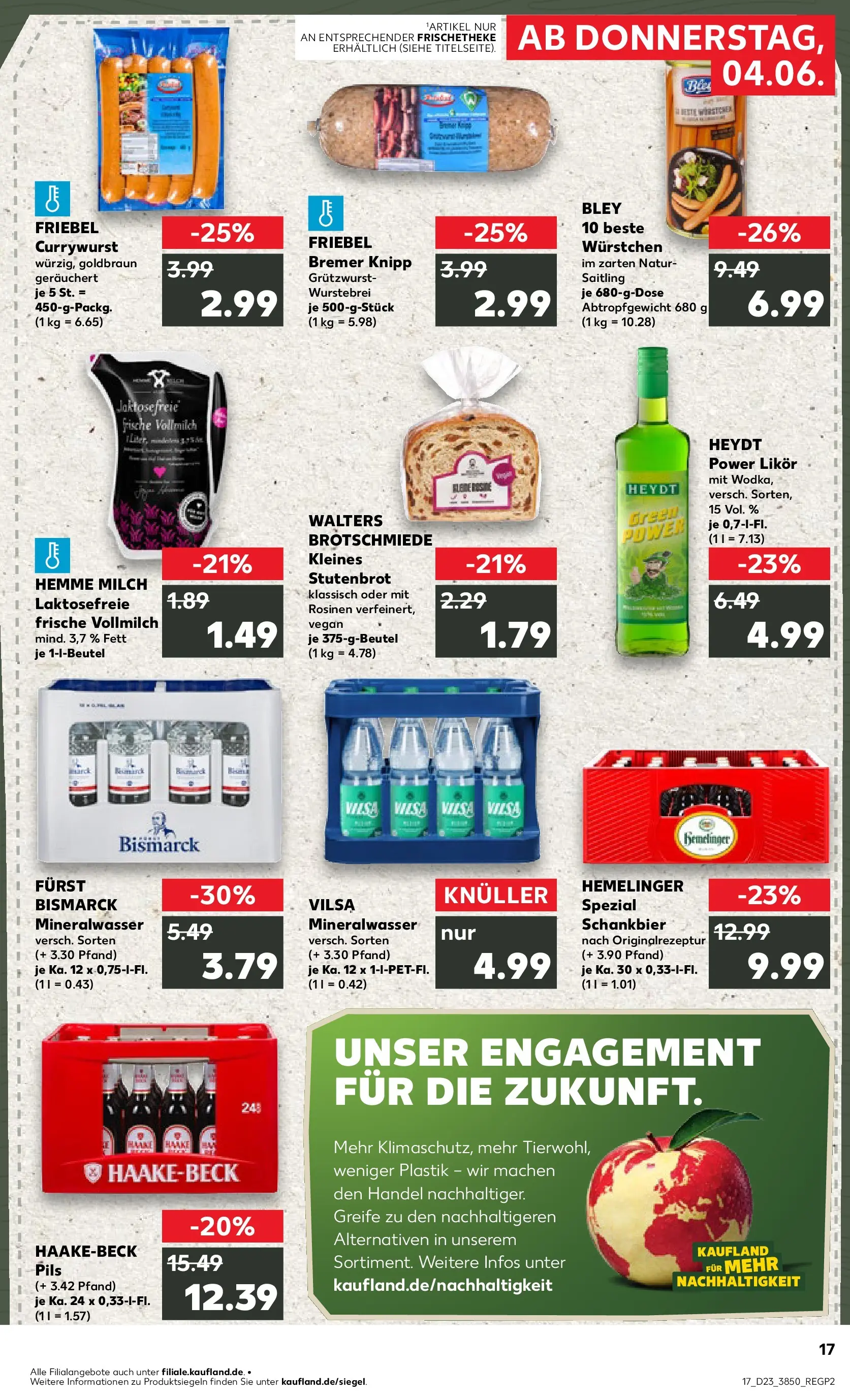 Prospekt Kaufland ab 04.06.2026 » Angebote Online zum Blättern | Seite: 17 | Produkte: Milch, Likör, Pils, Rosinen