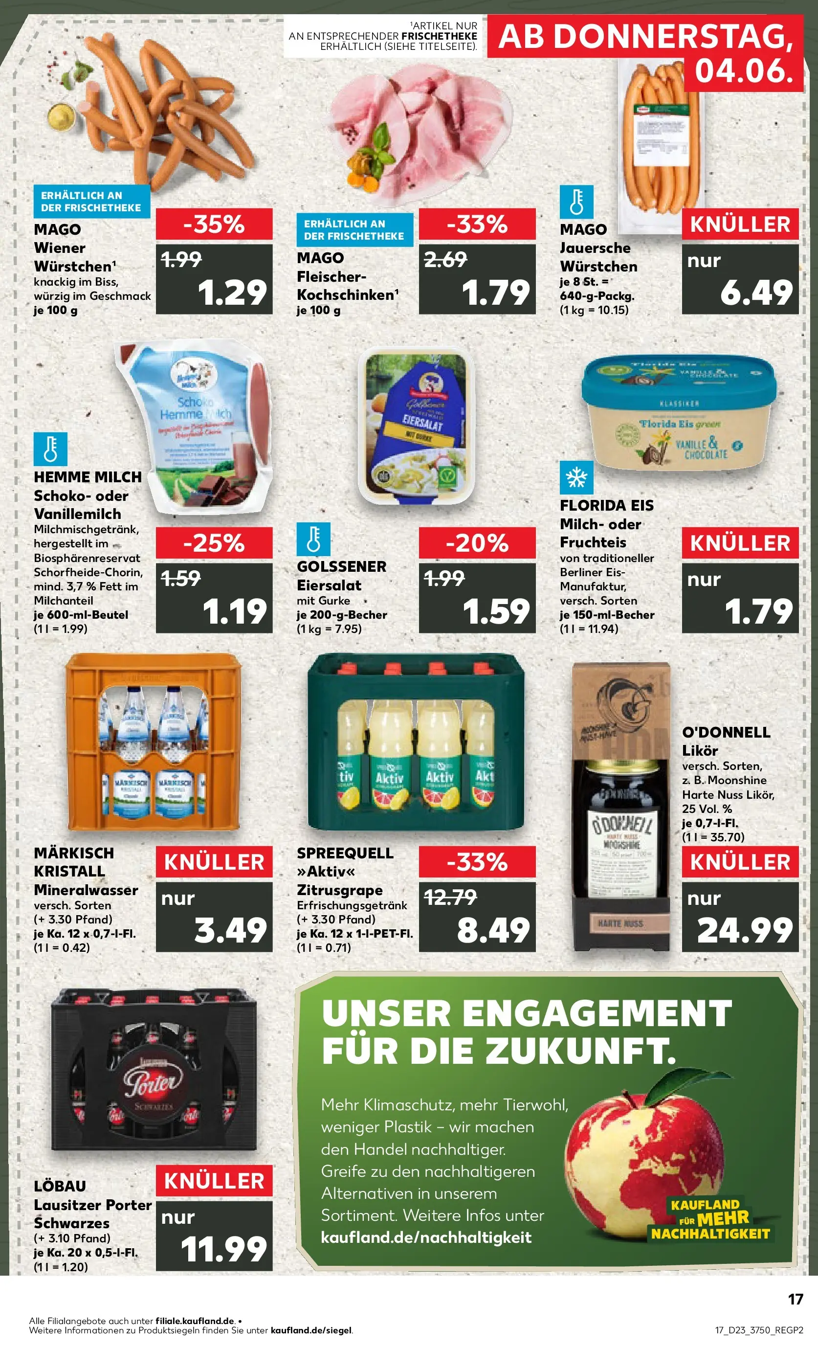 Prospekt Kaufland ab 04.06.2026 » Angebote Online zum Blättern | Seite: 17 | Produkte: Berliner, Milch, Likör, Eis