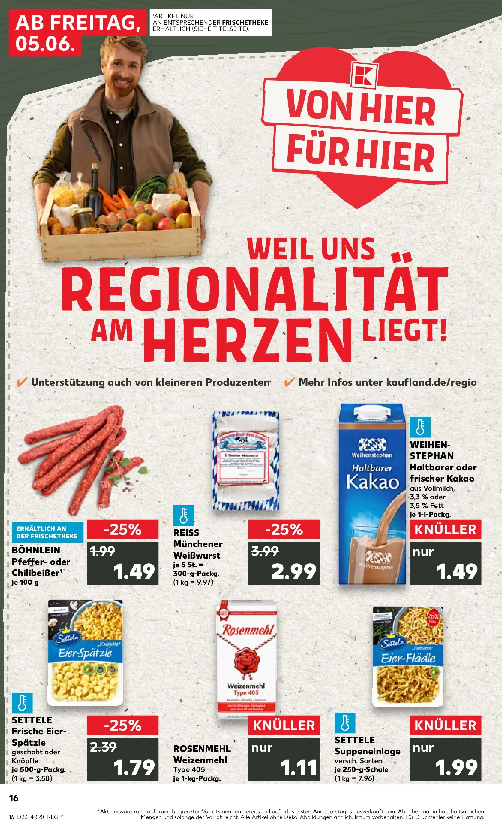 Prospekt Kaufland ab 01.06.2026 » Angebote und Werbung Online | Seite: 23 | Produkte: Weißwurst, Weizenmehl, Pfeffer, Chili Prospekt Kaufland ab 01.06.2026 » Angebote Online zum Blättern | Seite: 23 | Produkte: Weißwurst, Weizenmehl, Pfeffer, Chili