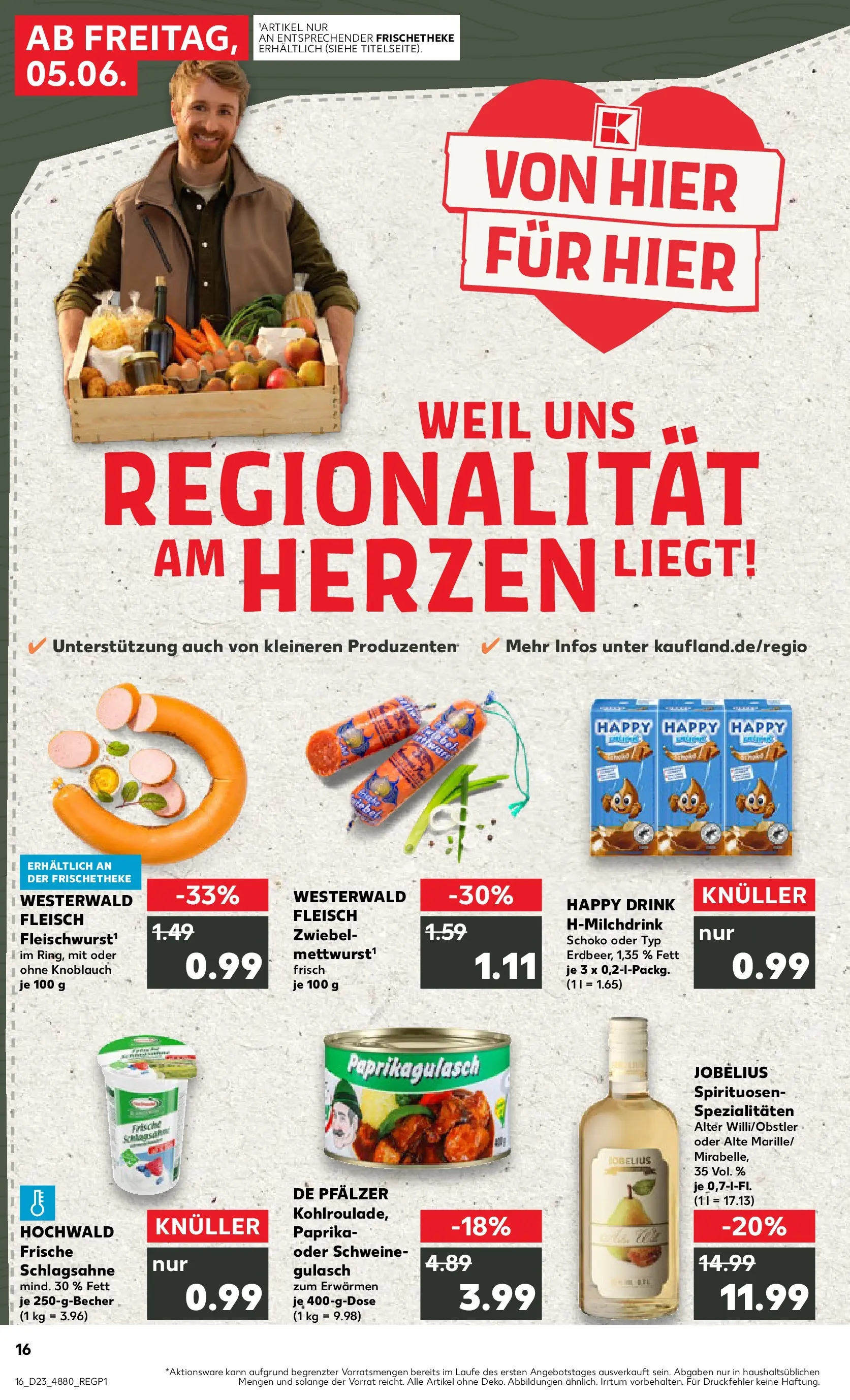 Prospekt Kaufland ab 04.06.2026 » Angebote Online zum Blättern | Seite: 16 | Produkte: Schlagsahne, Paprika, Knoblauch, Fleisch