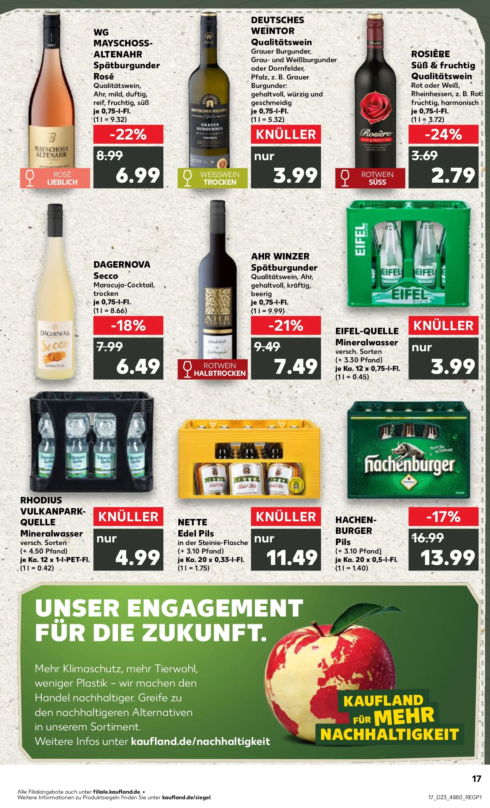 Prospekt Kaufland ab 04.06.2026 » Angebote Online zum Blättern | Seite: 17 | Produkte: Weißwein, Pils, Burger, Mineralwasser