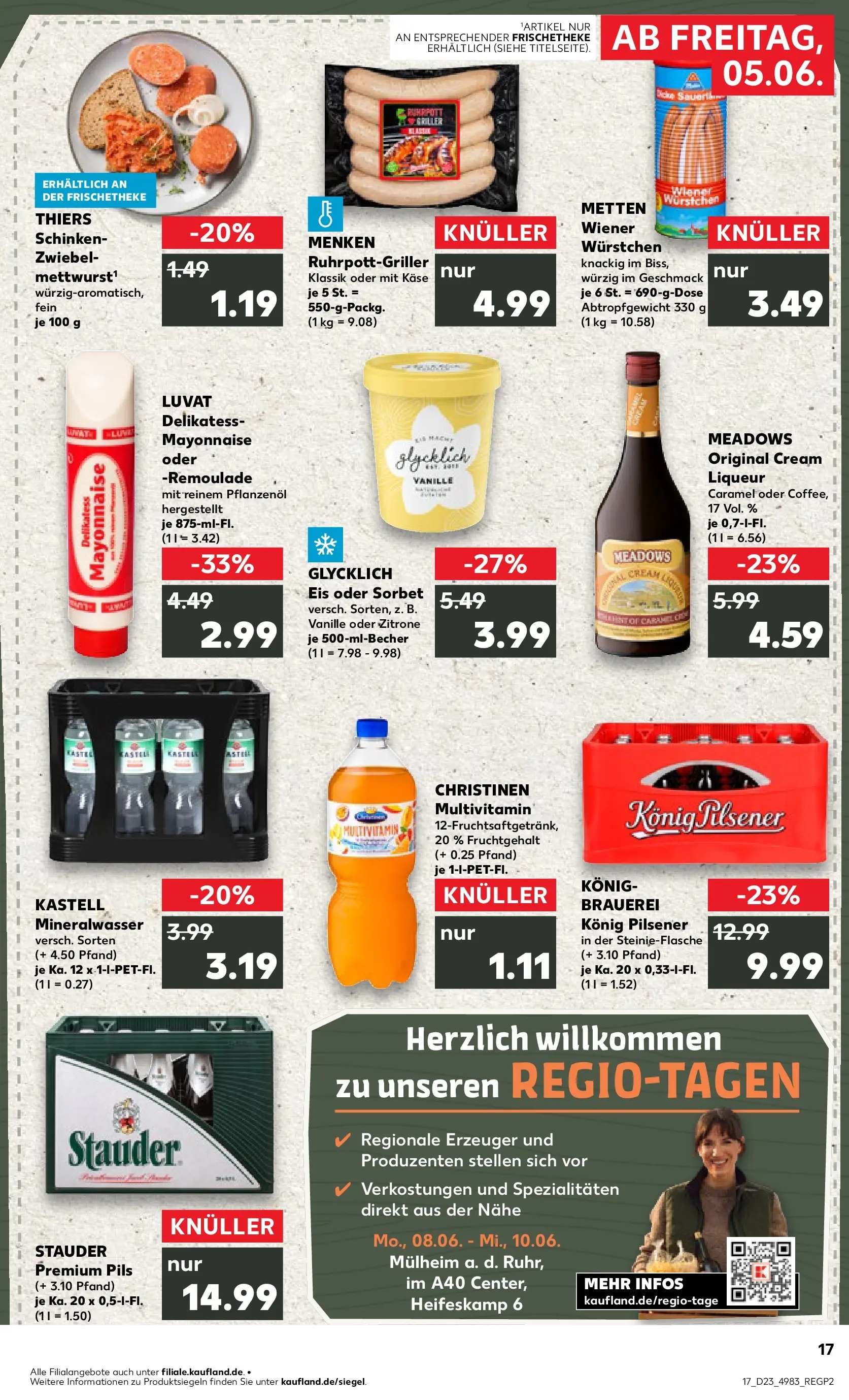 Prospekt Kaufland ab 04.06.2026 » Angebote Online zum Blättern | Seite: 17 | Produkte: Wiener wurstchen, Konig pilsener, Käse, Mineralwasser