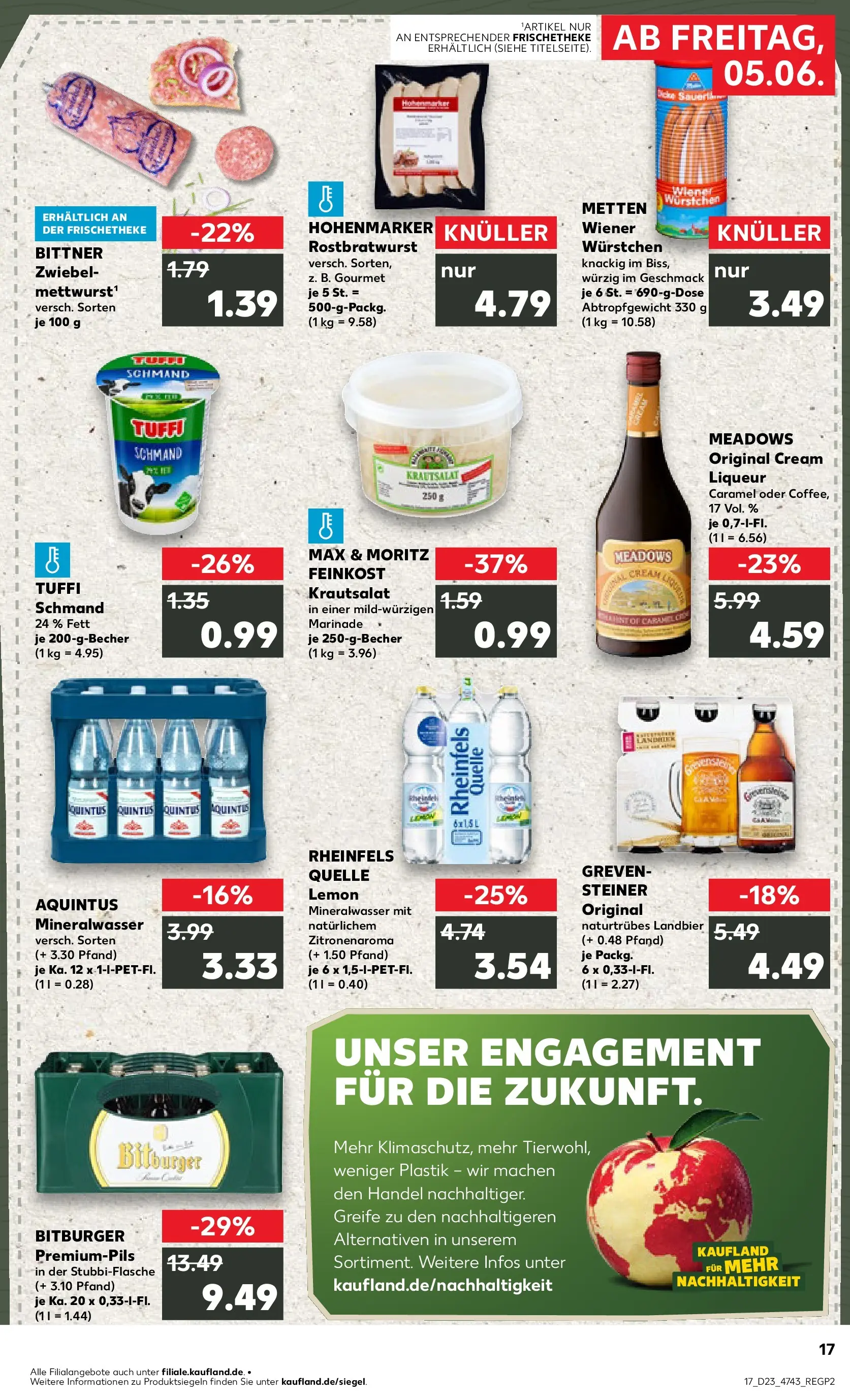 Prospekt Kaufland ab 01.06.2026 » Angebote Online zum Blättern | Seite: 32 | Produkte: Bitburger, Wiener wurstchen, Mineralwasser, Rheinfels quelle