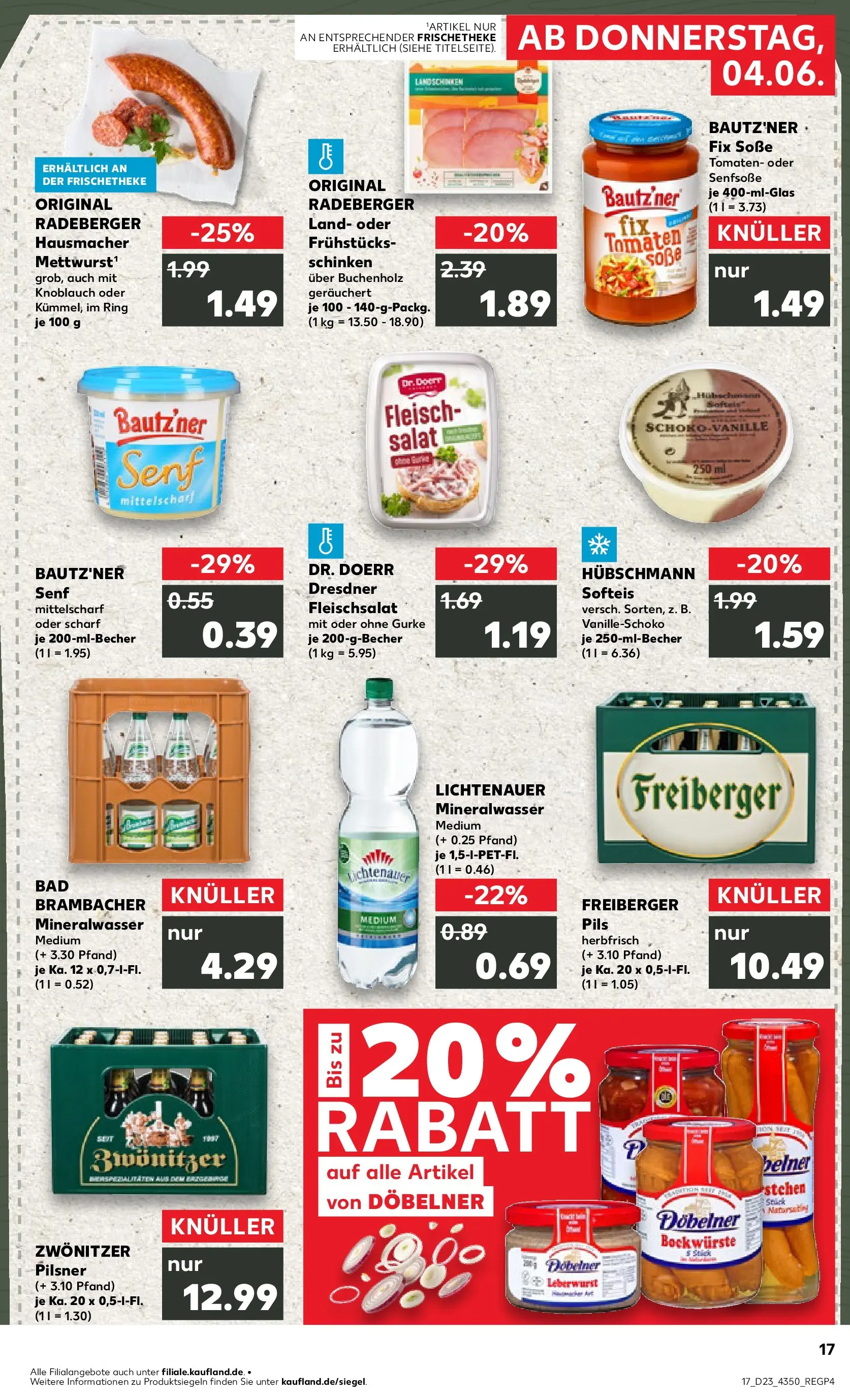 Prospekt Kaufland ab 04.06.2026 » Angebote Online zum Blättern | Seite: 17 | Produkte: Pils, Soße, Schinken, Fleisch