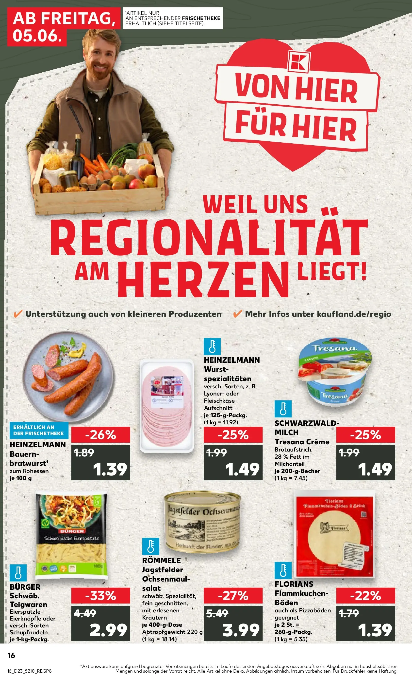 Prospekt Kaufland ab 04.06.2026 » Angebote Online zum Blättern | Seite: 16 | Produkte: Milch, Bratwurst, Pizza, Salat