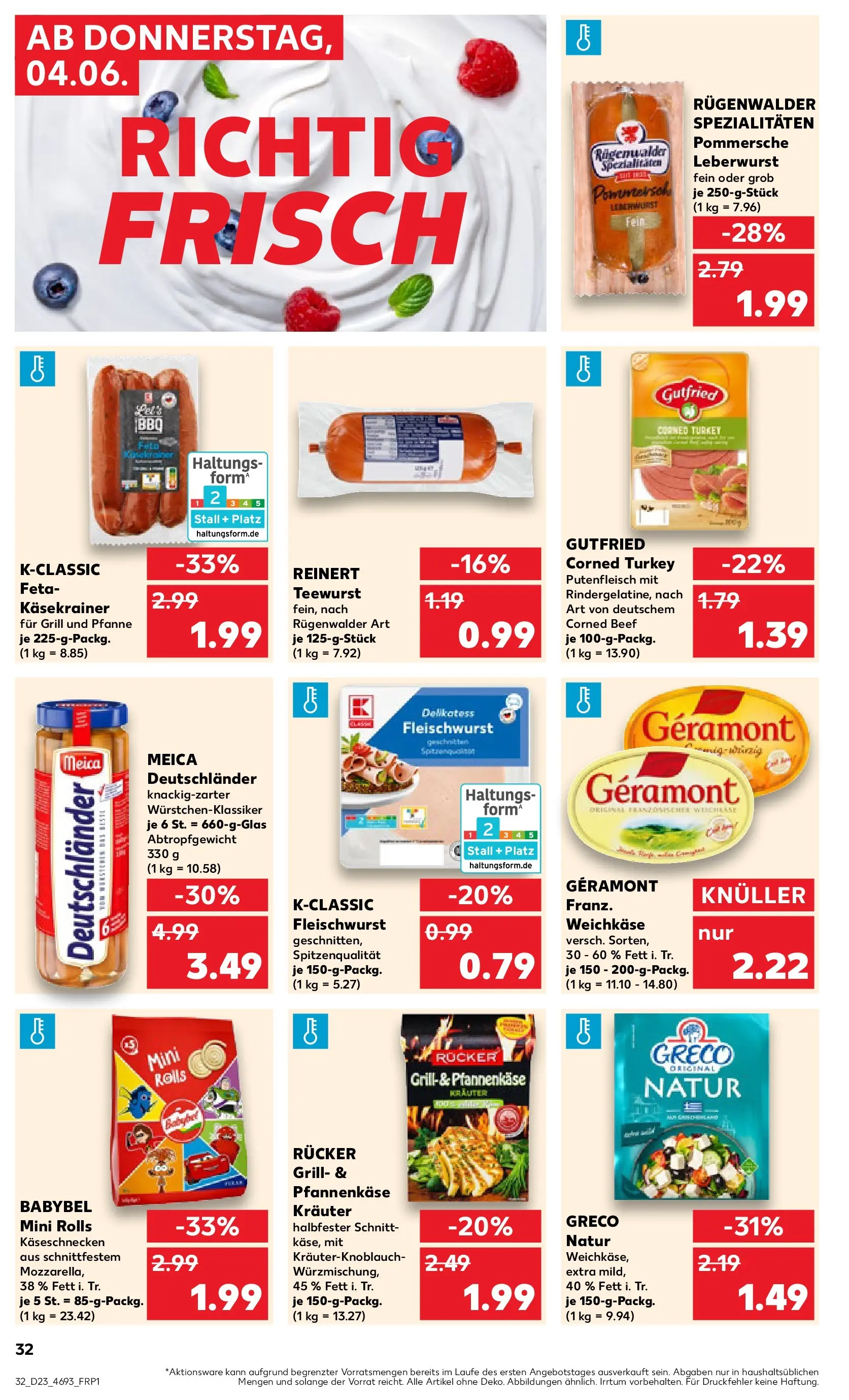 Prospekt Kaufland ab 01.06.2026 » Angebote und Werbung Online | Seite: 39 | Produkte: Geramont, Feta, Käsekrainer, Meica Prospekt Kaufland ab 01.06.2026 » Angebote Online zum Blättern | Seite: 39 | Produkte: Geramont, Feta, Käsekrainer, Meica