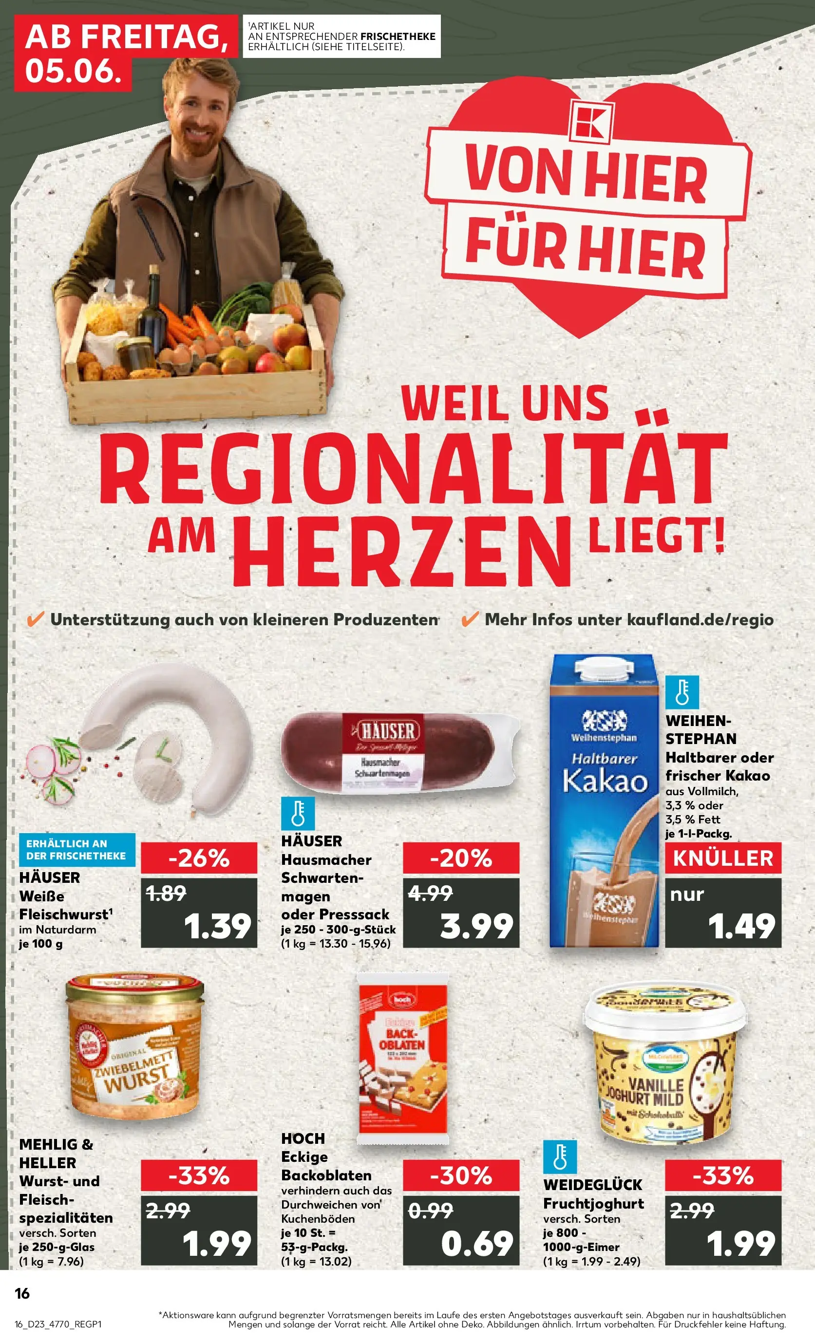 Prospekt Kaufland ab 01.06.2026 » Angebote Online zum Blättern | Seite: 23 | Produkte: Joghurt, Fruchtjoghurt, Wurst, Fleisch