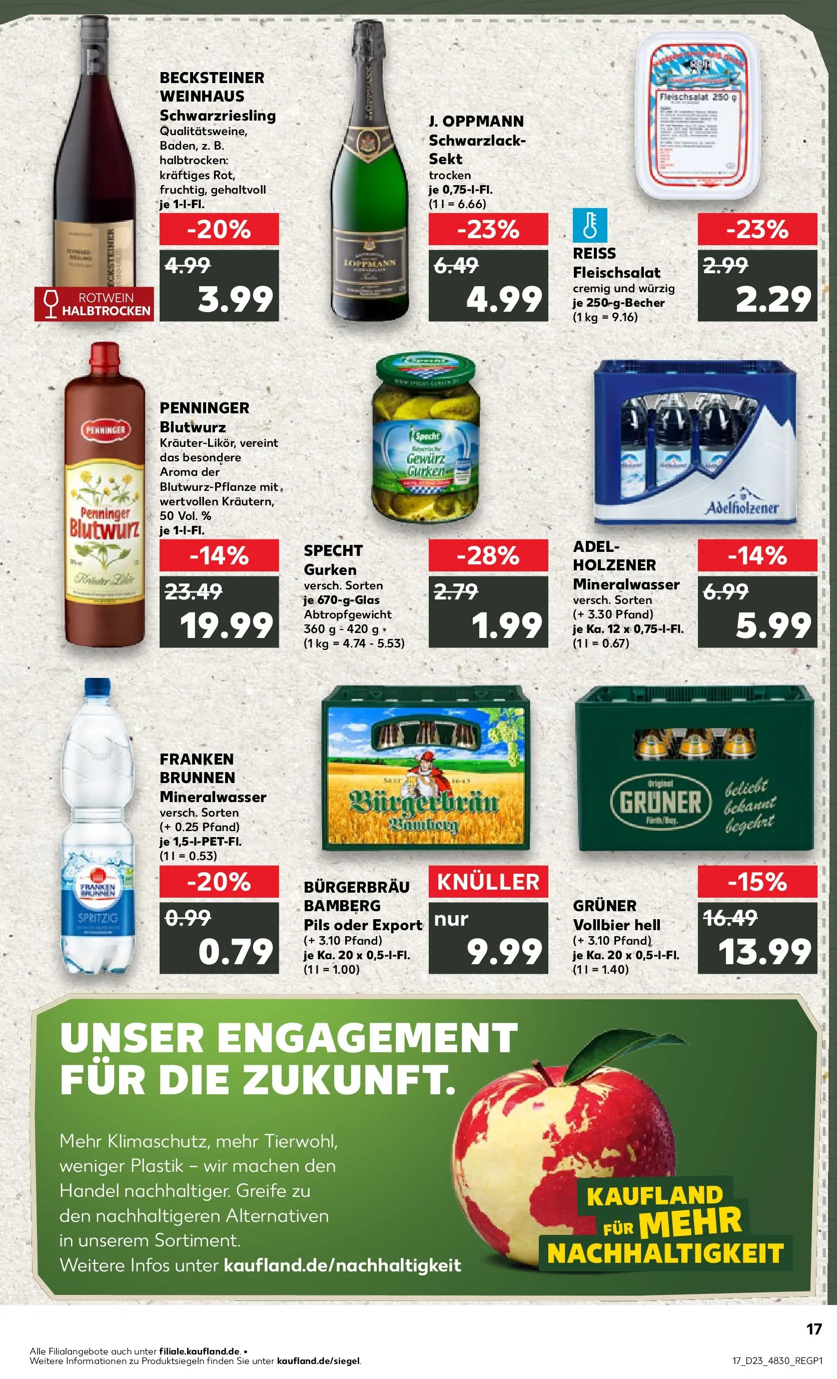 Prospekt Kaufland ab 04.06.2026 » Angebote Online zum Blättern | Seite: 17 | Produkte: Rotwein, Sekt, Mineralwasser, Gurken