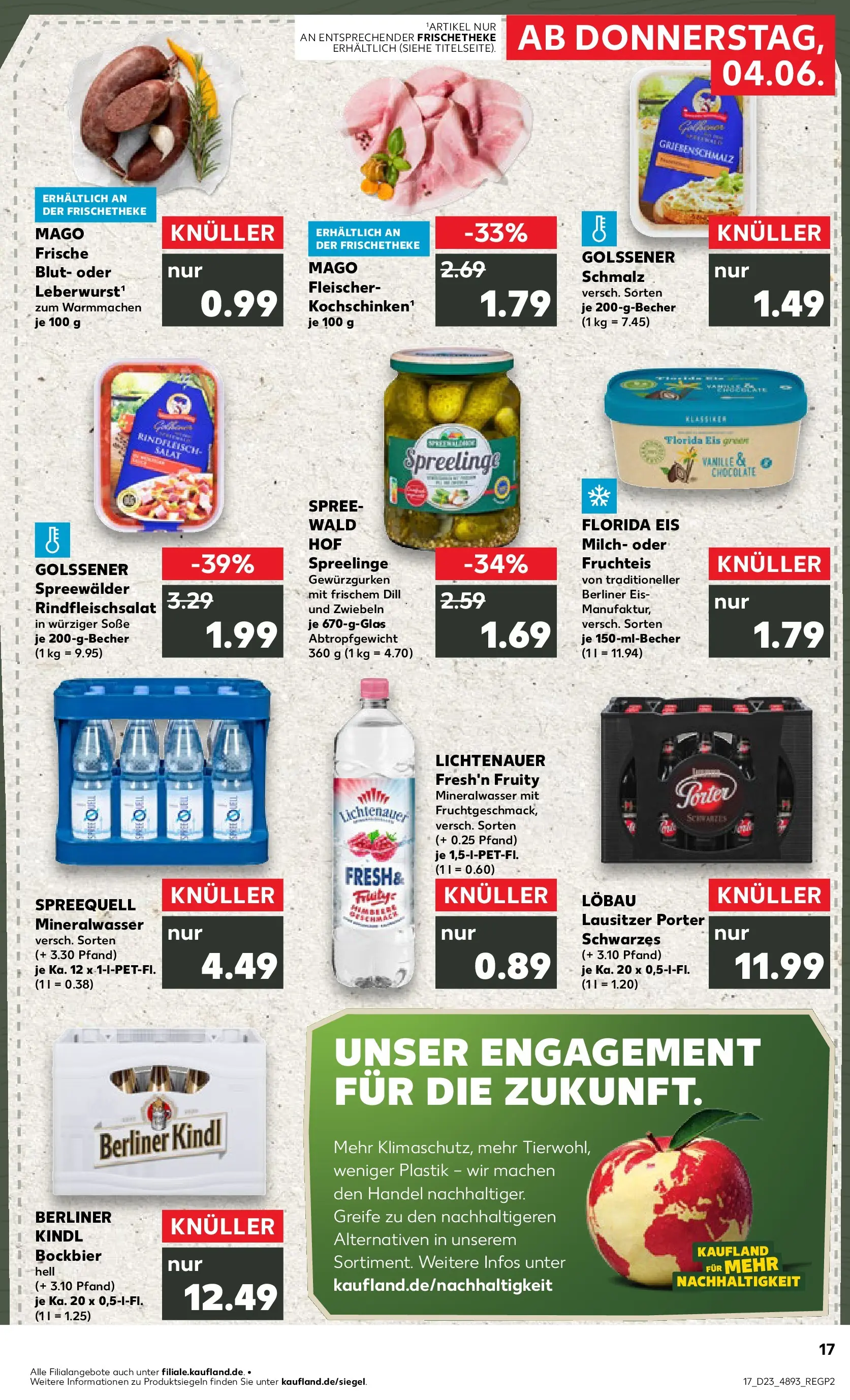 Prospekt Kaufland ab 04.06.2026 » Angebote Online zum Blättern | Seite: 17 | Produkte: Milch, Mineralwasser, Zwiebeln, Salat