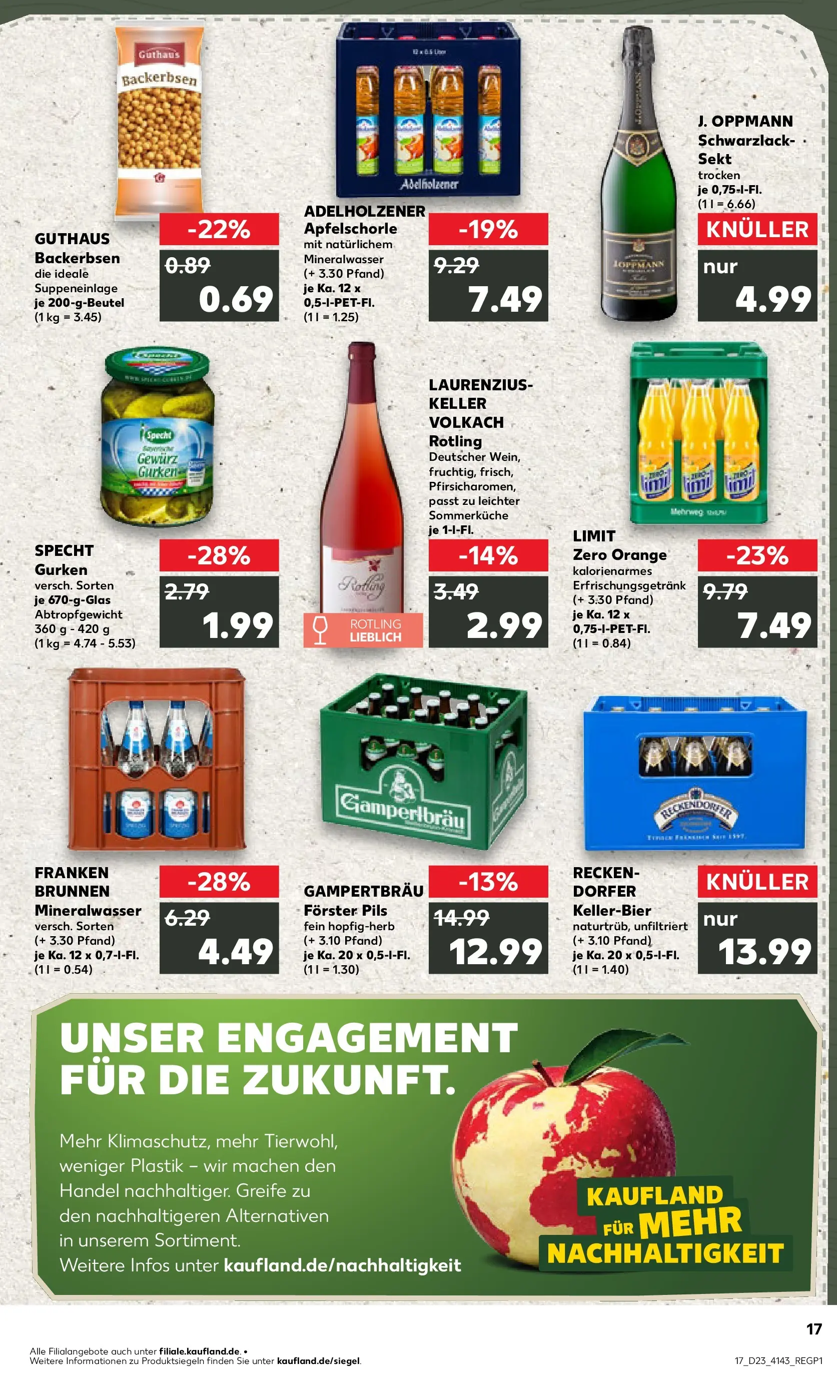 Prospekt Kaufland ab 04.06.2026 » Angebote Online zum Blättern | Seite: 17 | Produkte: Adelholzener, Mineralwasser, Apple, Gurken