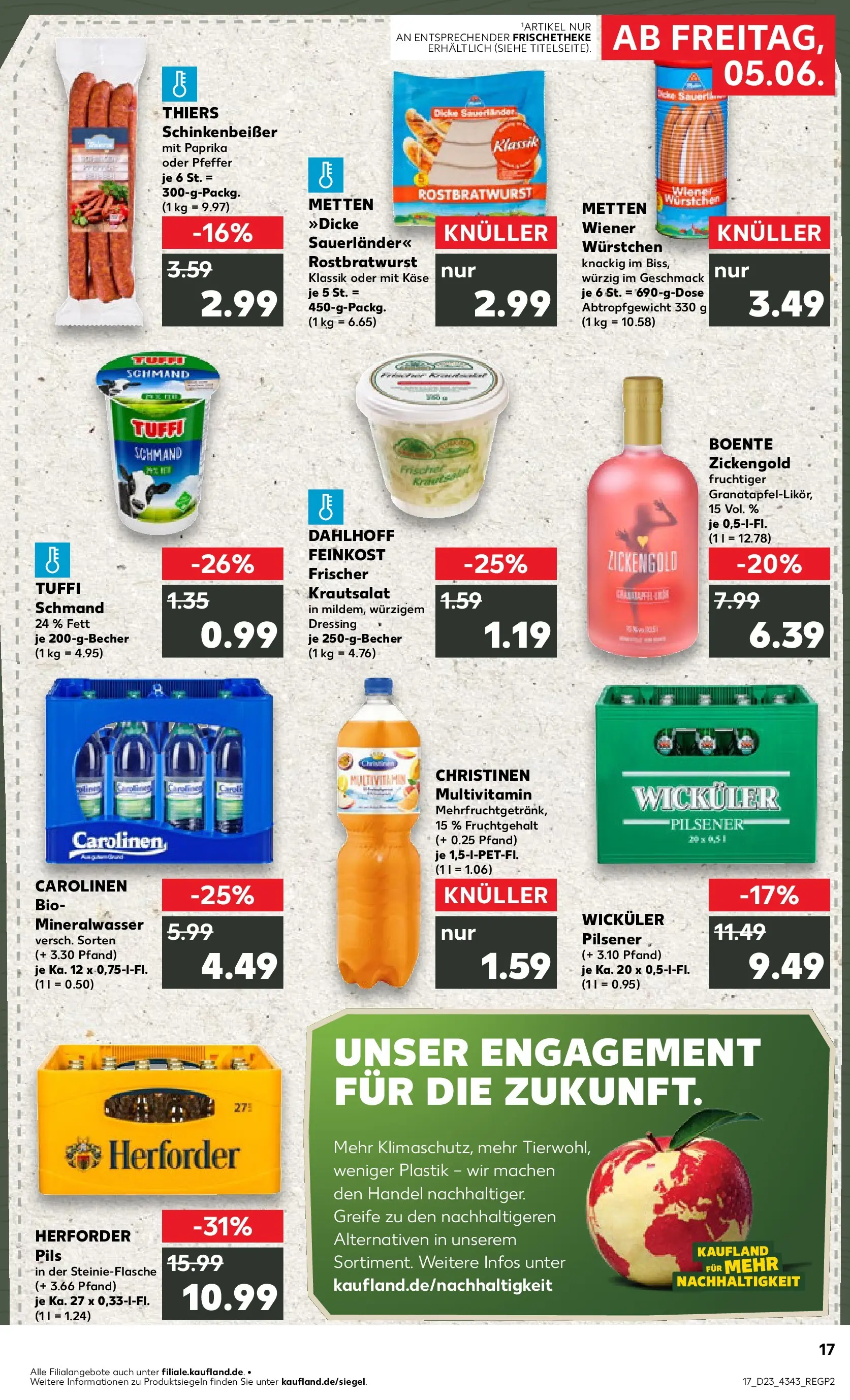 Prospekt Kaufland ab 04.06.2026 » Angebote Online zum Blättern | Seite: 17 | Produkte: Wiener wurstchen, Mineralwasser, Paprika, Pfeffer