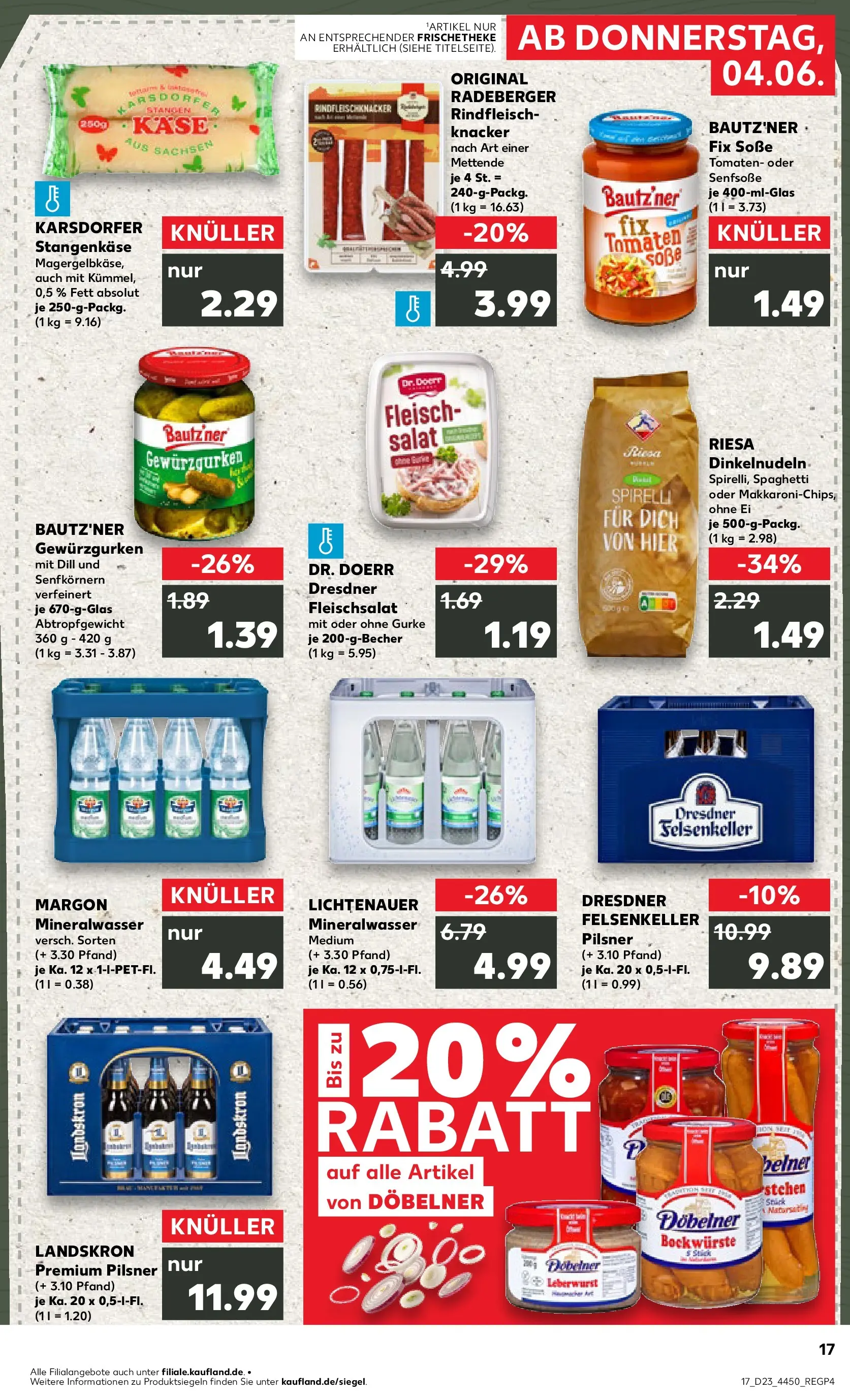 Prospekt Kaufland ab 04.06.2026 » Angebote Online zum Blättern | Seite: 17 | Produkte: Tomaten, Soße, Pasta, Salat