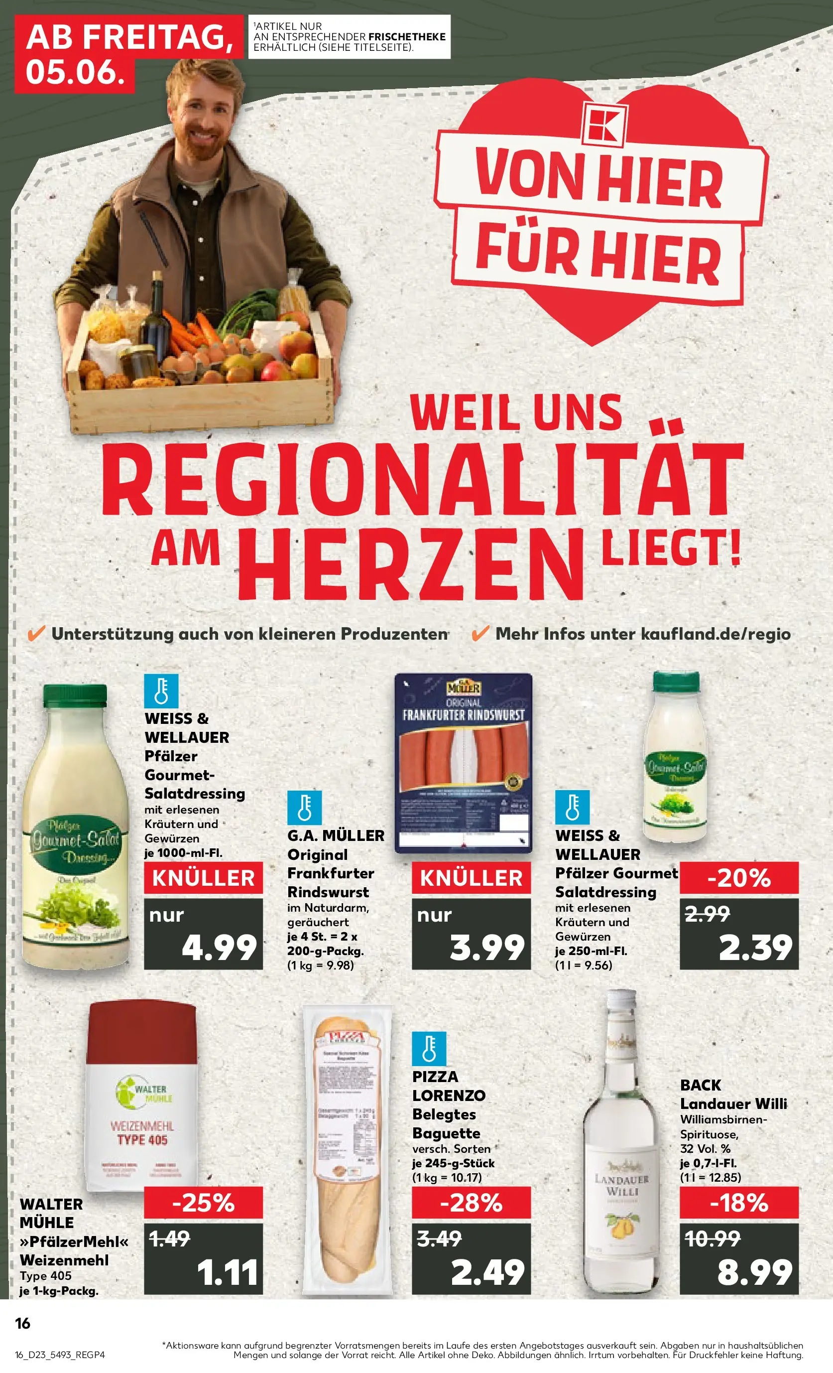 Prospekt Kaufland ab 04.06.2026 » Angebote Online zum Blättern | Seite: 16 | Produkte: Mühle, Dressing, Baguette, Pizza