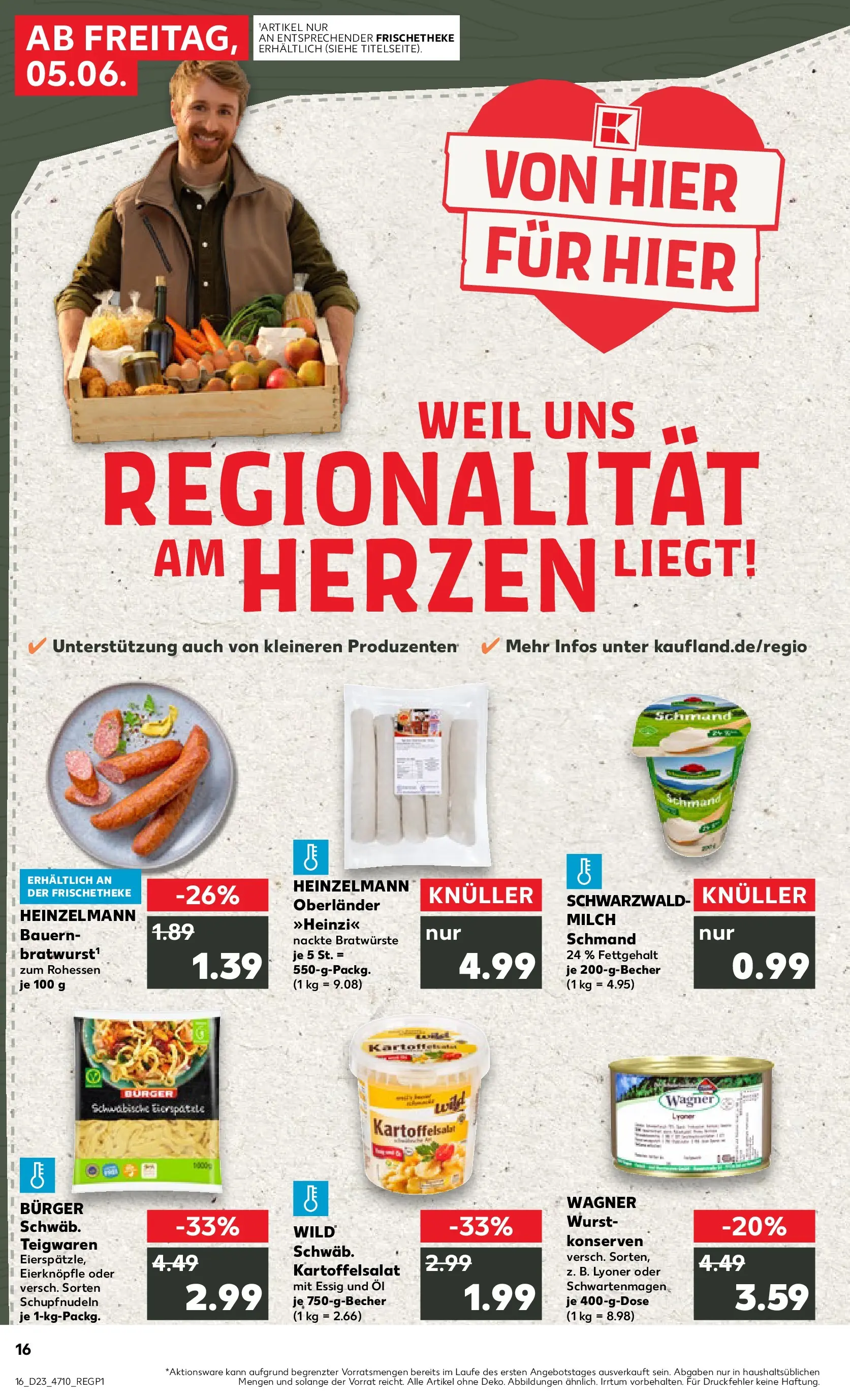 Prospekt Kaufland ab 04.06.2026 » Angebote Online zum Blättern | Seite: 16 | Produkte: Milch, Bratwurst, Wurst, Pasta
