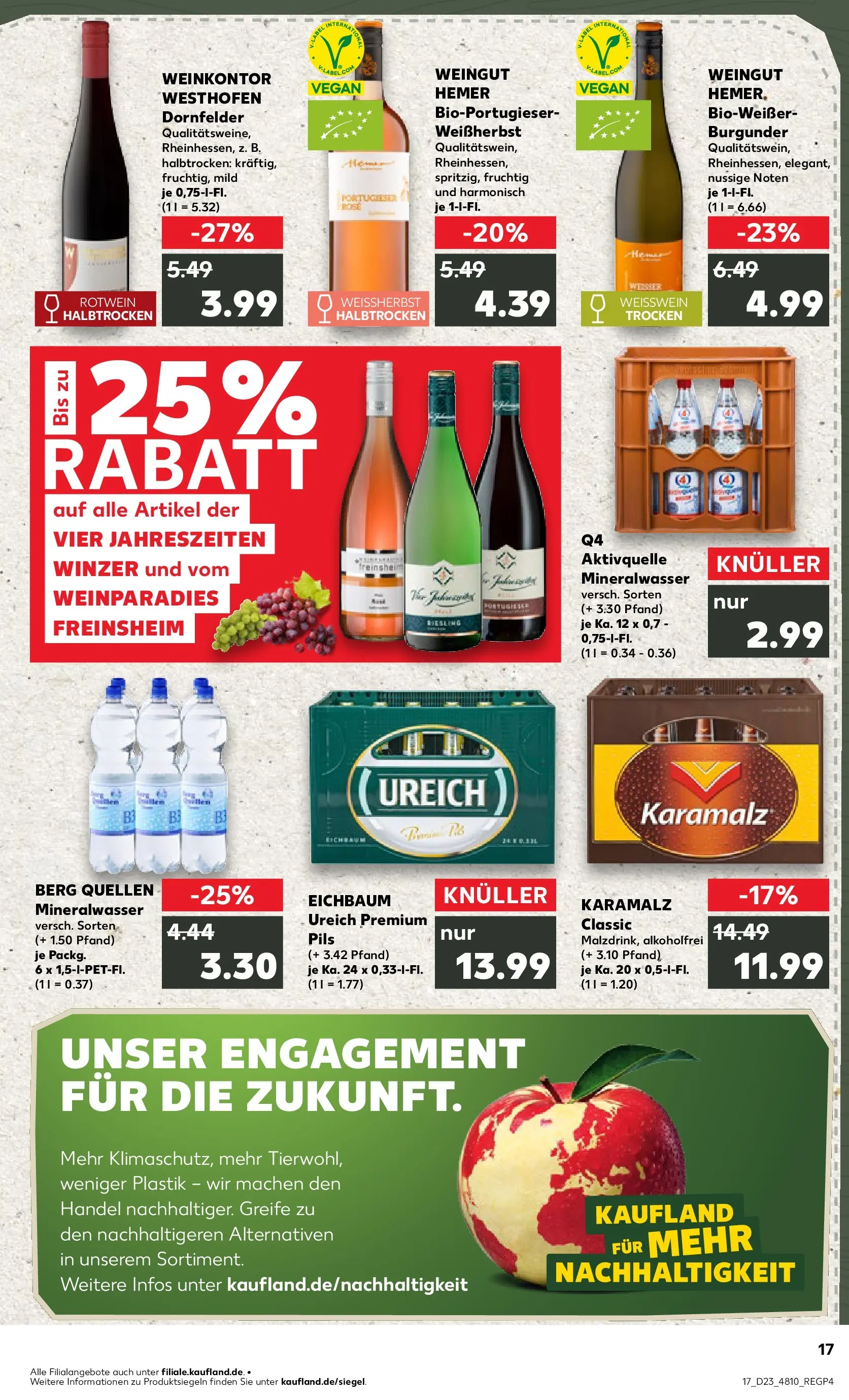 Prospekt Kaufland ab 04.06.2026 » Angebote Online zum Blättern | Seite: 17 | Produkte: Weißwein, Rotwein, Pils, Mineralwasser