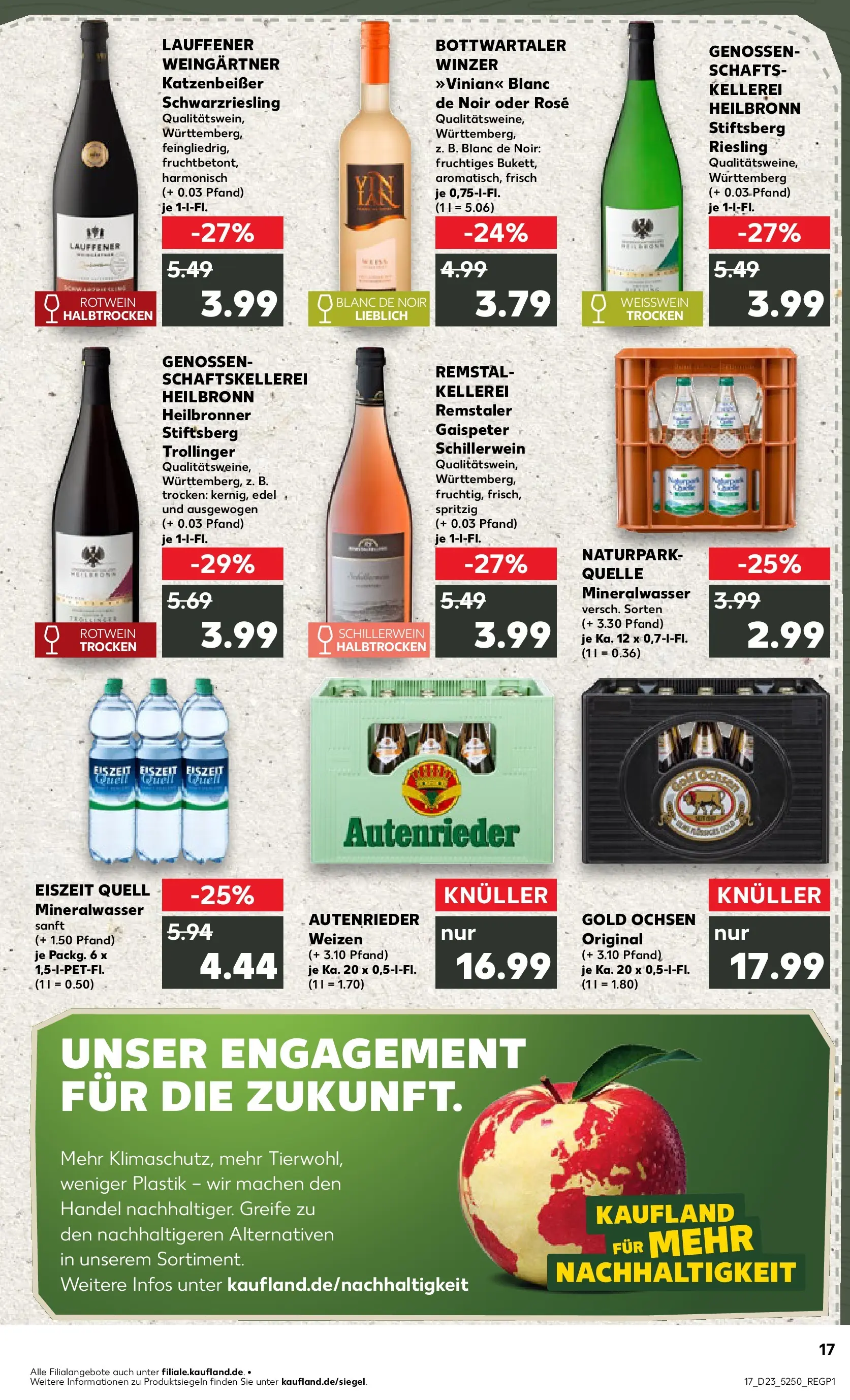 Prospekt Kaufland ab 04.06.2026 » Angebote Online zum Blättern | Seite: 17 | Produkte: Weißwein, Rotwein, Mineralwasser