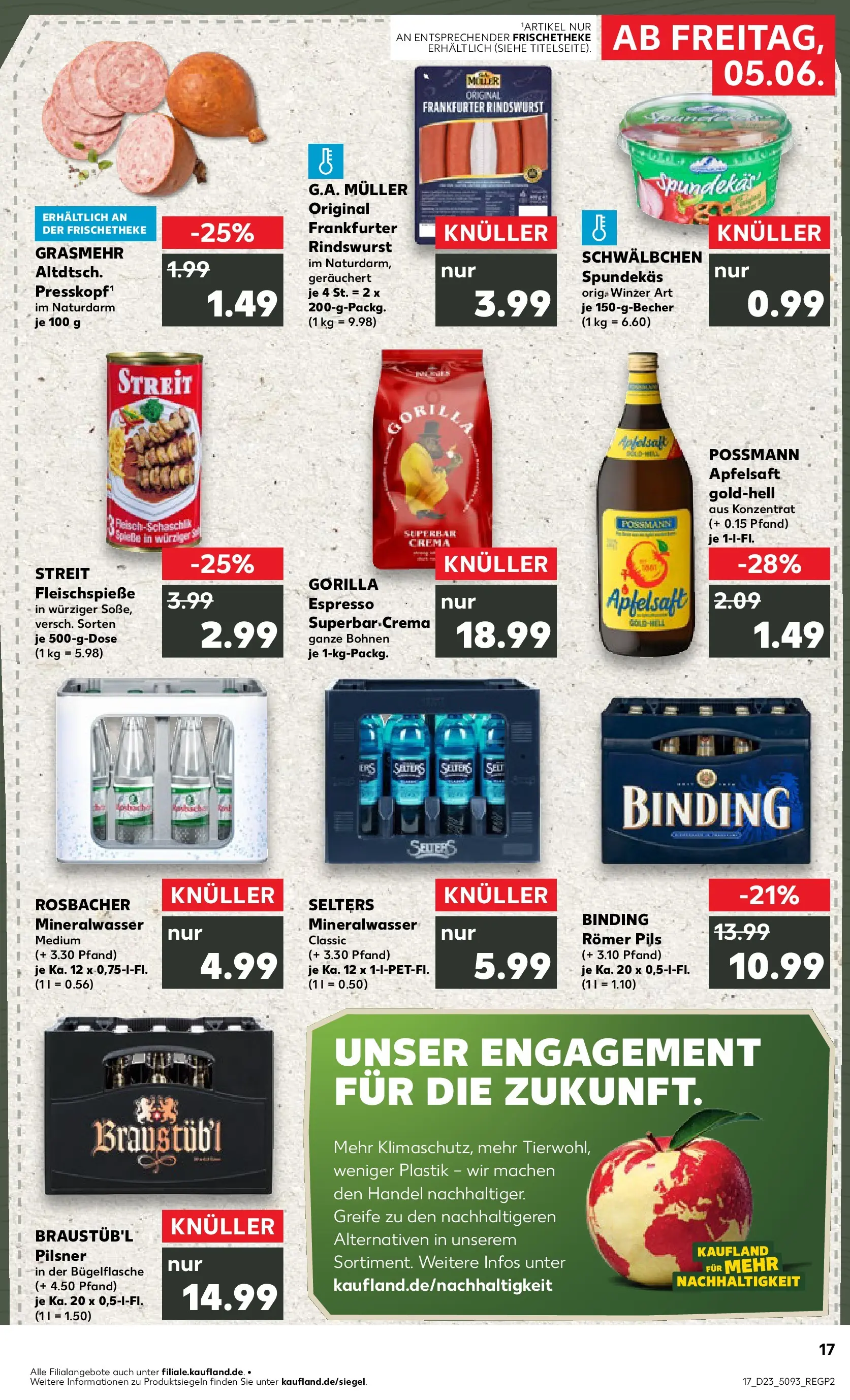 Prospekt Kaufland ab 04.06.2026 » Angebote Online zum Blättern | Seite: 17 | Produkte: Pils, Apfelsaft, Mineralwasser, Apple