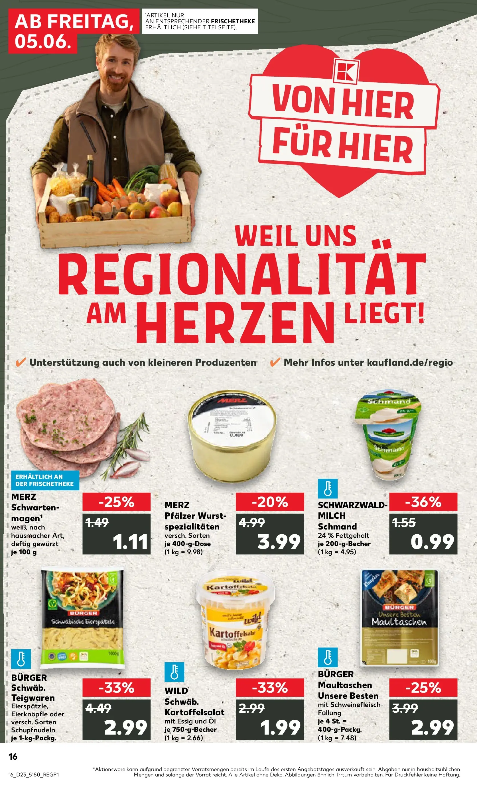 Prospekt Kaufland ab 04.06.2026 » Angebote Online zum Blättern | Seite: 16 | Produkte: Milch, Öl, Wurst, Maultaschen