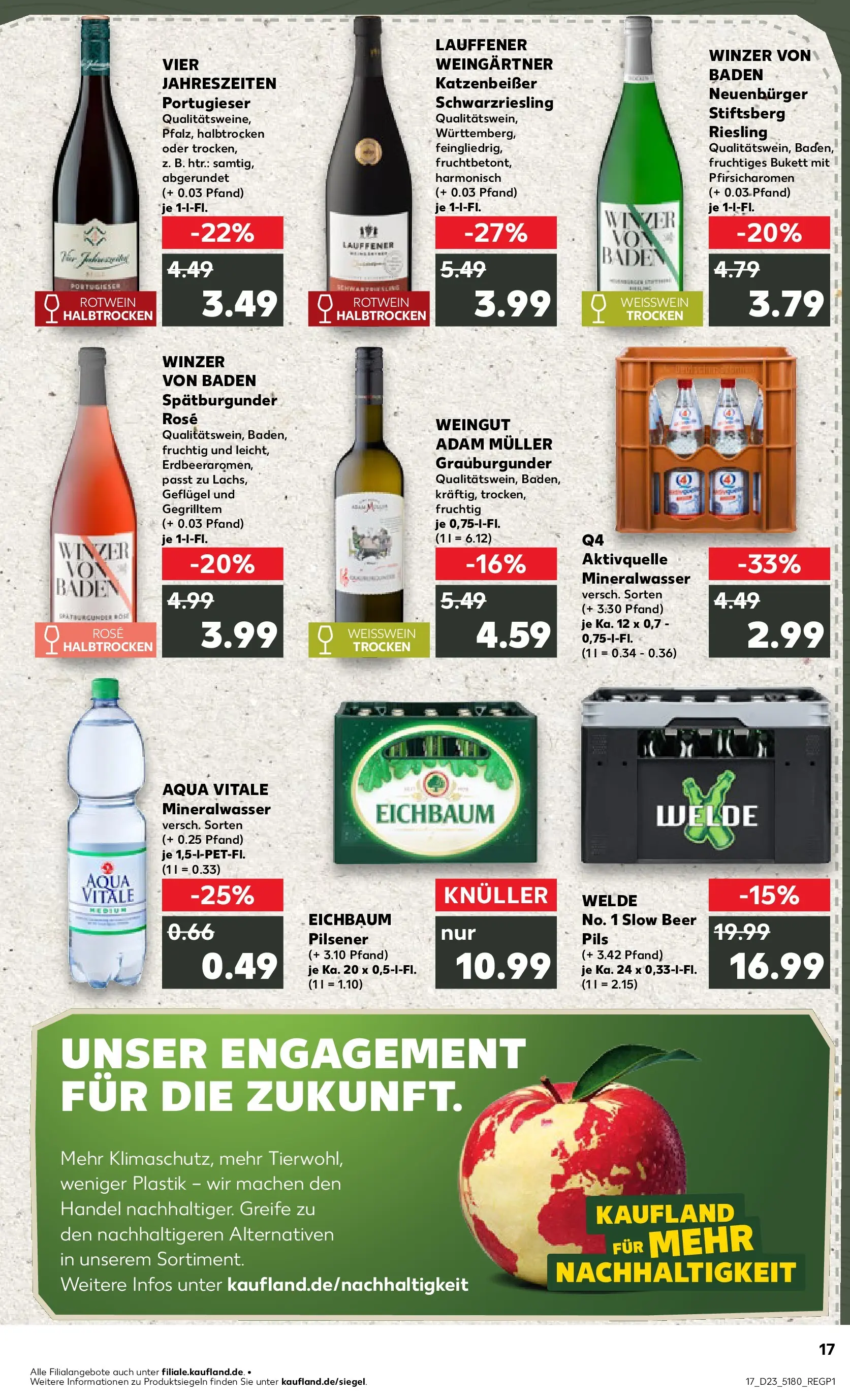 Prospekt Kaufland ab 04.06.2026 » Angebote Online zum Blättern | Seite: 17 | Produkte: Weißwein, Rotwein, Pils, Mineralwasser
