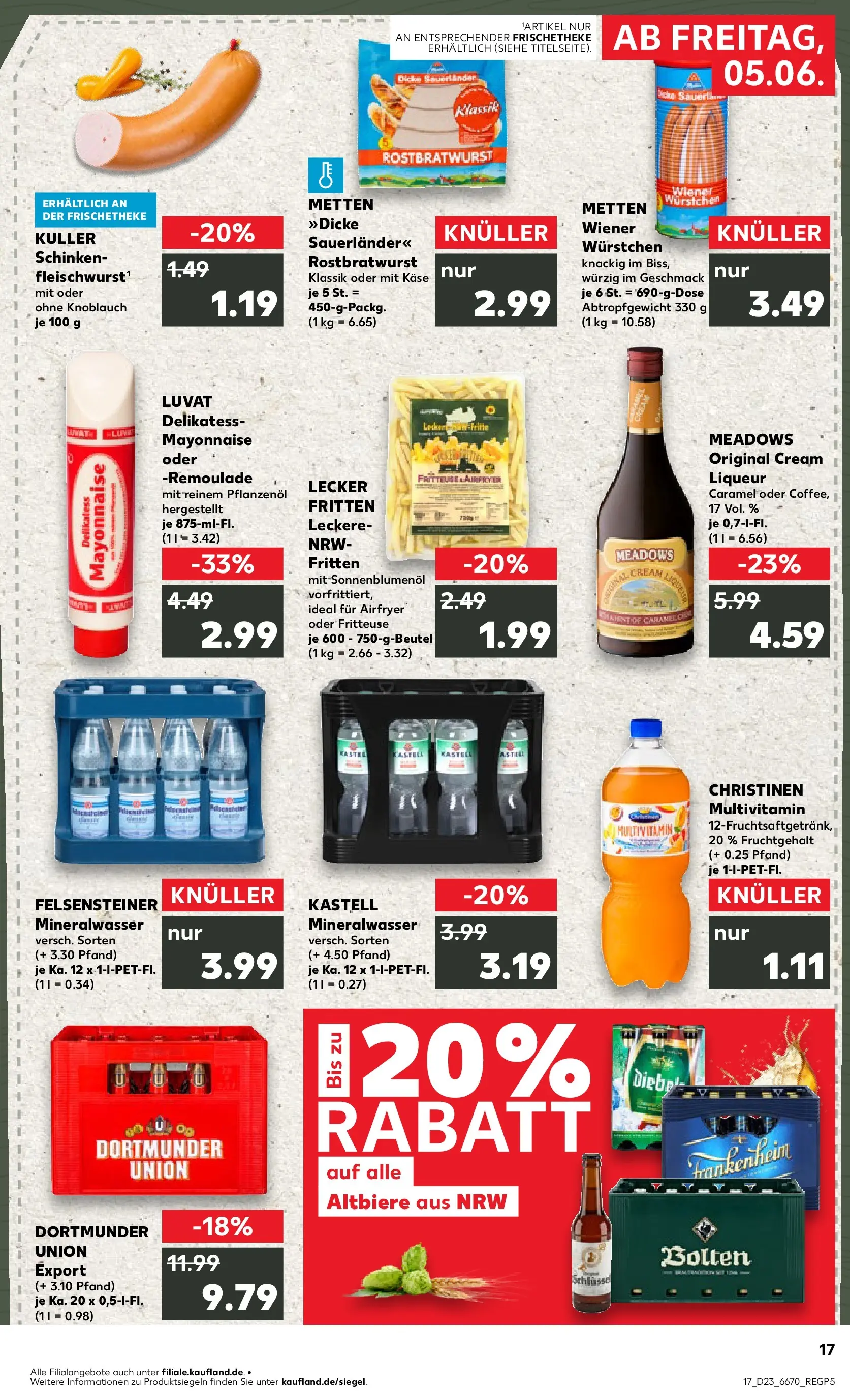 Prospekt Kaufland ab 04.06.2026 » Angebote Online zum Blättern | Seite: 17 | Produkte: Wiener wurstchen, Knoblauch, Schinken, Fritteuse