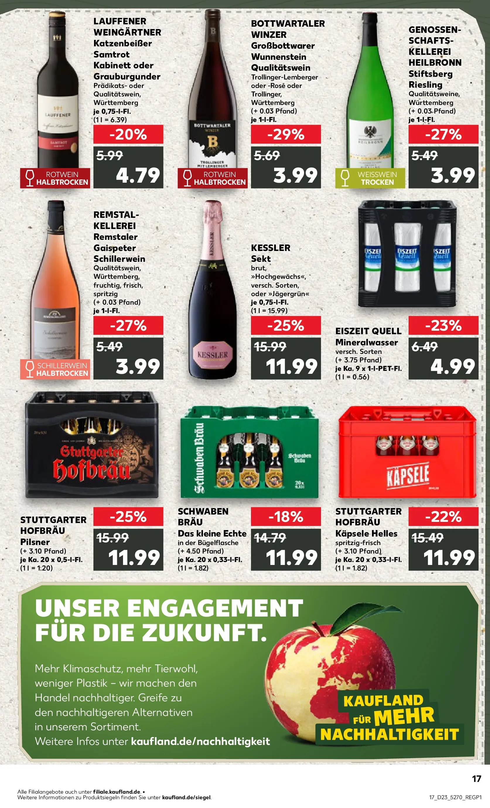 Prospekt Kaufland ab 04.06.2026 » Angebote Online zum Blättern | Seite: 17 | Produkte: Weißwein, Rotwein, Sekt, Mineralwasser