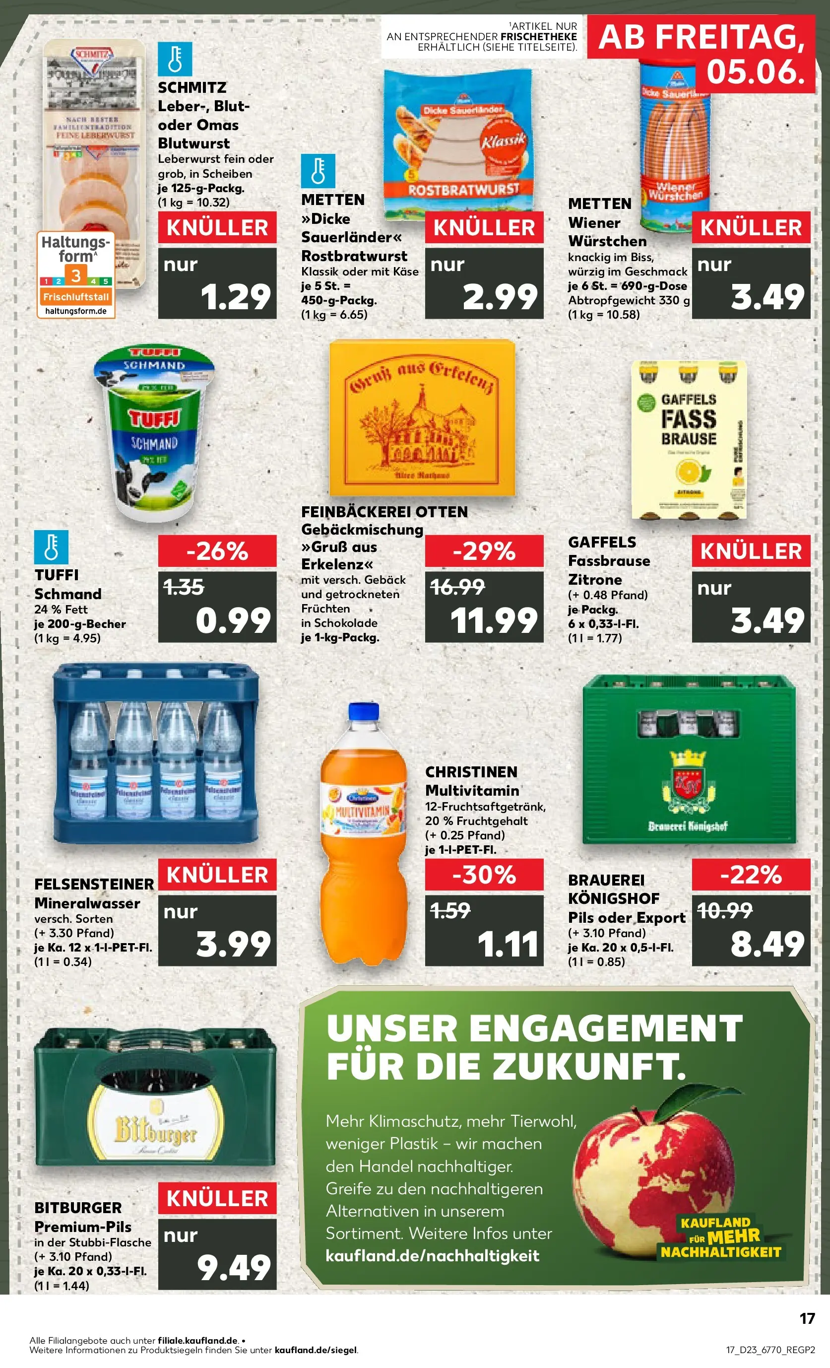 Prospekt Kaufland ab 04.06.2026 » Angebote Online zum Blättern | Seite: 17 | Produkte: Bitburger, Käse, Schokolade, Pils