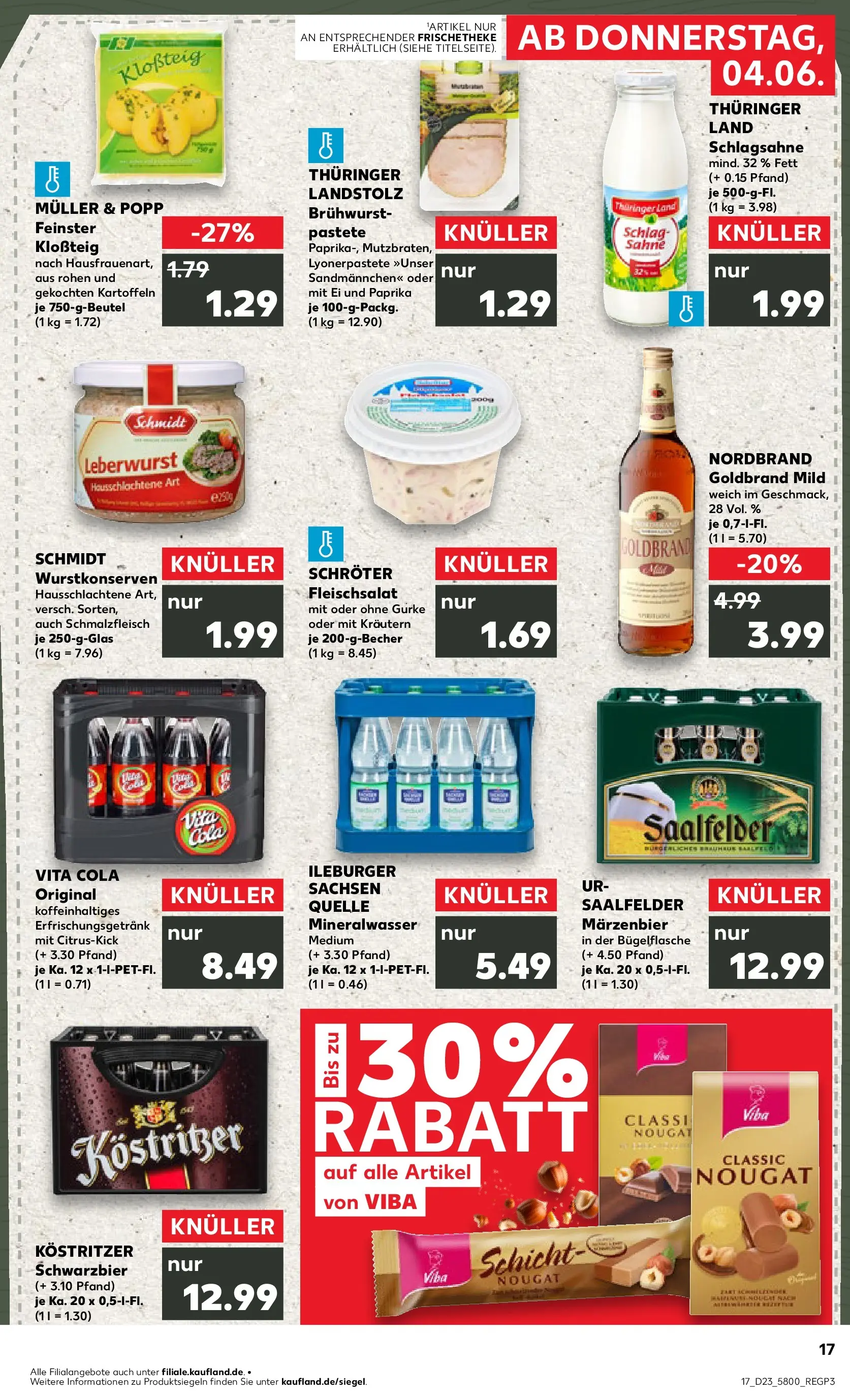 Prospekt Kaufland ab 04.06.2026 » Angebote Online zum Blättern | Seite: 17 | Produkte: Schlagsahne, Kostritzer, Mineralwasser, Paprika