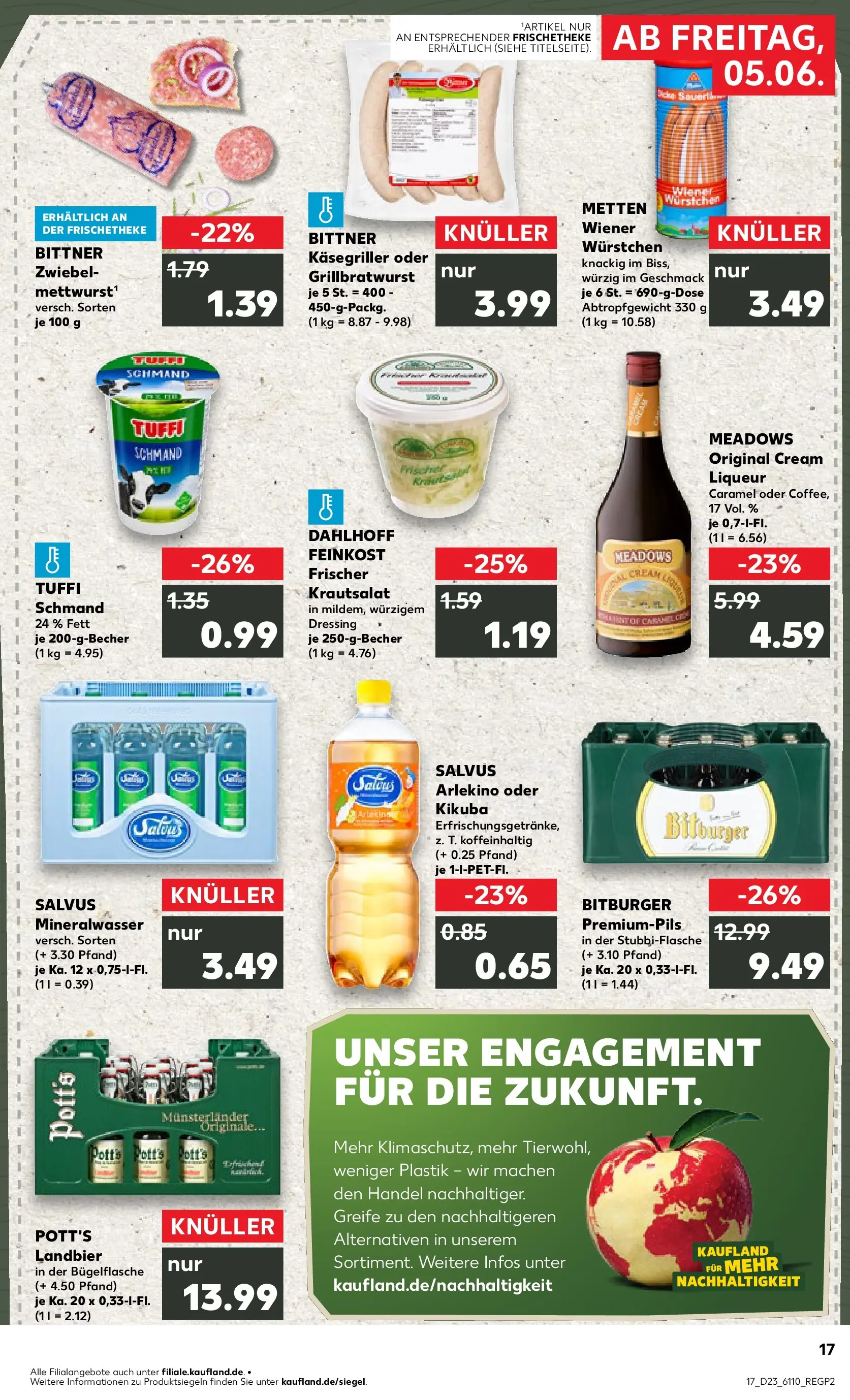 Prospekt Kaufland ab 04.06.2026 » Angebote Online zum Blättern | Seite: 17 | Produkte: Bitburger, Wiener wurstchen, Dressing, Mineralwasser