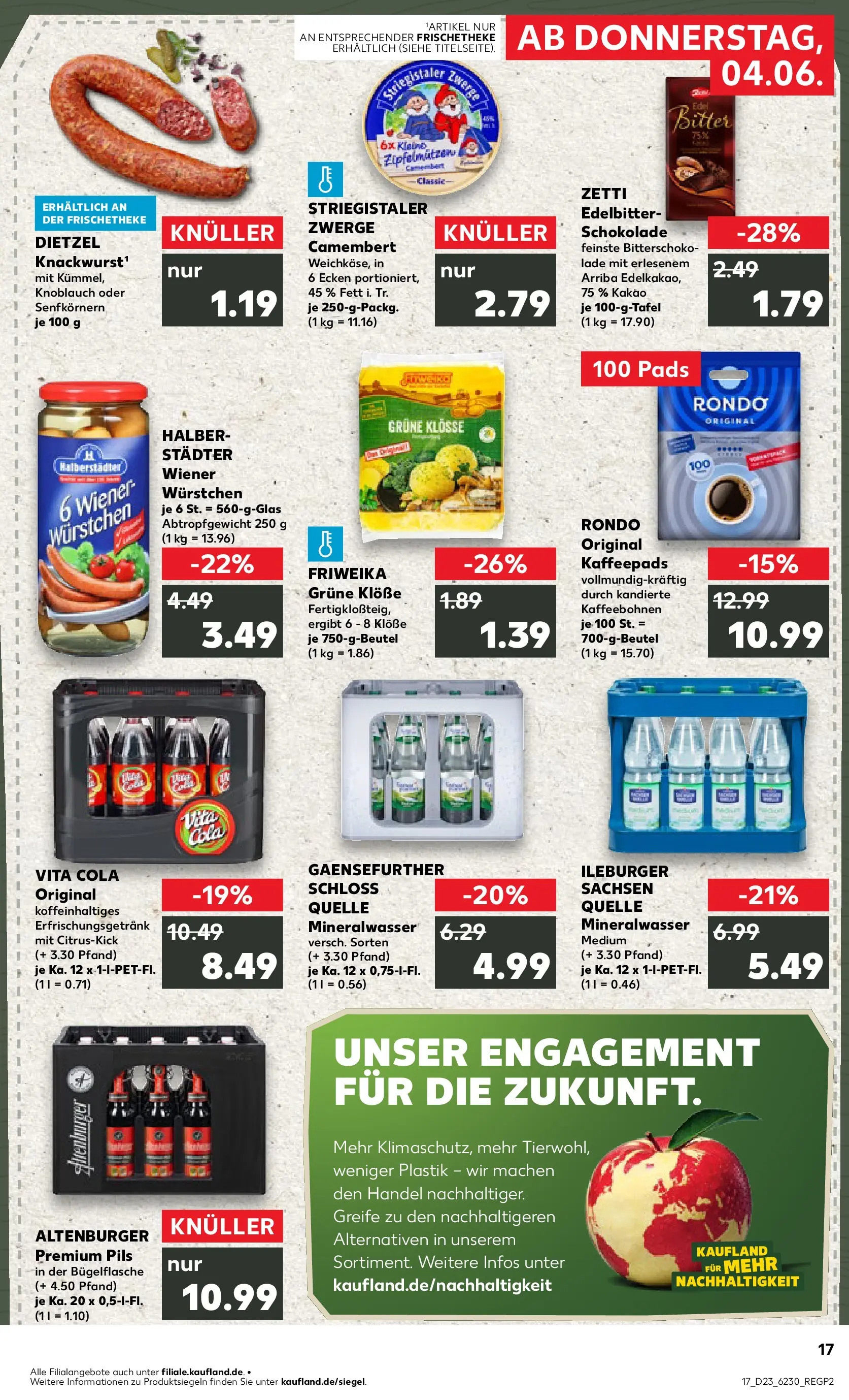 Prospekt Kaufland ab 04.06.2026 » Angebote Online zum Blättern | Seite: 17 | Produkte: Wiener wurstchen, Cola, Schokolade, Knoblauch