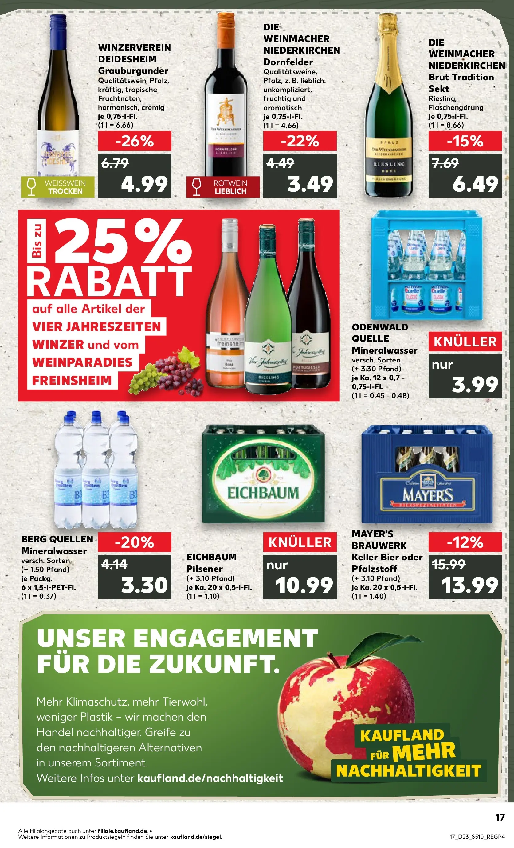 Prospekt Kaufland ab 04.06.2026 » Angebote Online zum Blättern | Seite: 17 | Produkte: Weißwein, Rotwein, Sekt, Mineralwasser