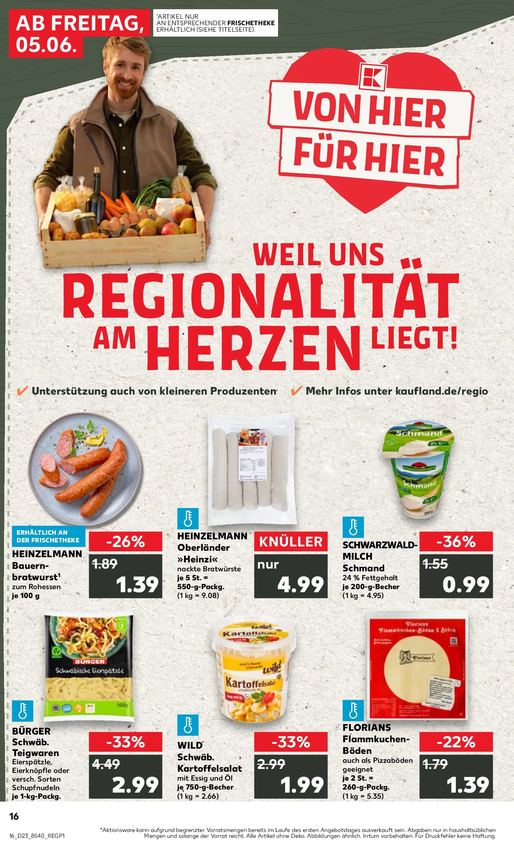 Prospekt Kaufland ab 04.06.2026 » Angebote Online zum Blättern | Seite: 16 | Produkte: Milch, Öl, Bratwurst, Burger