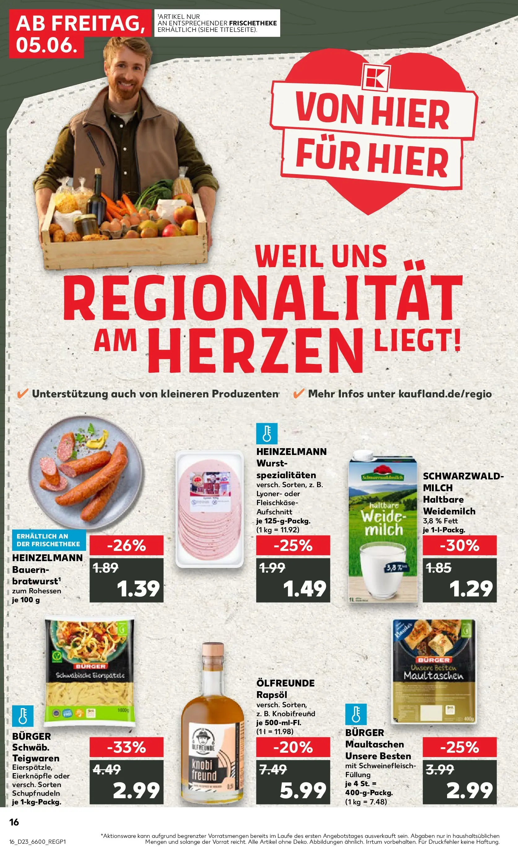 Prospekt Kaufland ab 04.06.2026 » Angebote Online zum Blättern | Seite: 16 | Produkte: Milch, Wurst, Pasta, Schweinefleisch