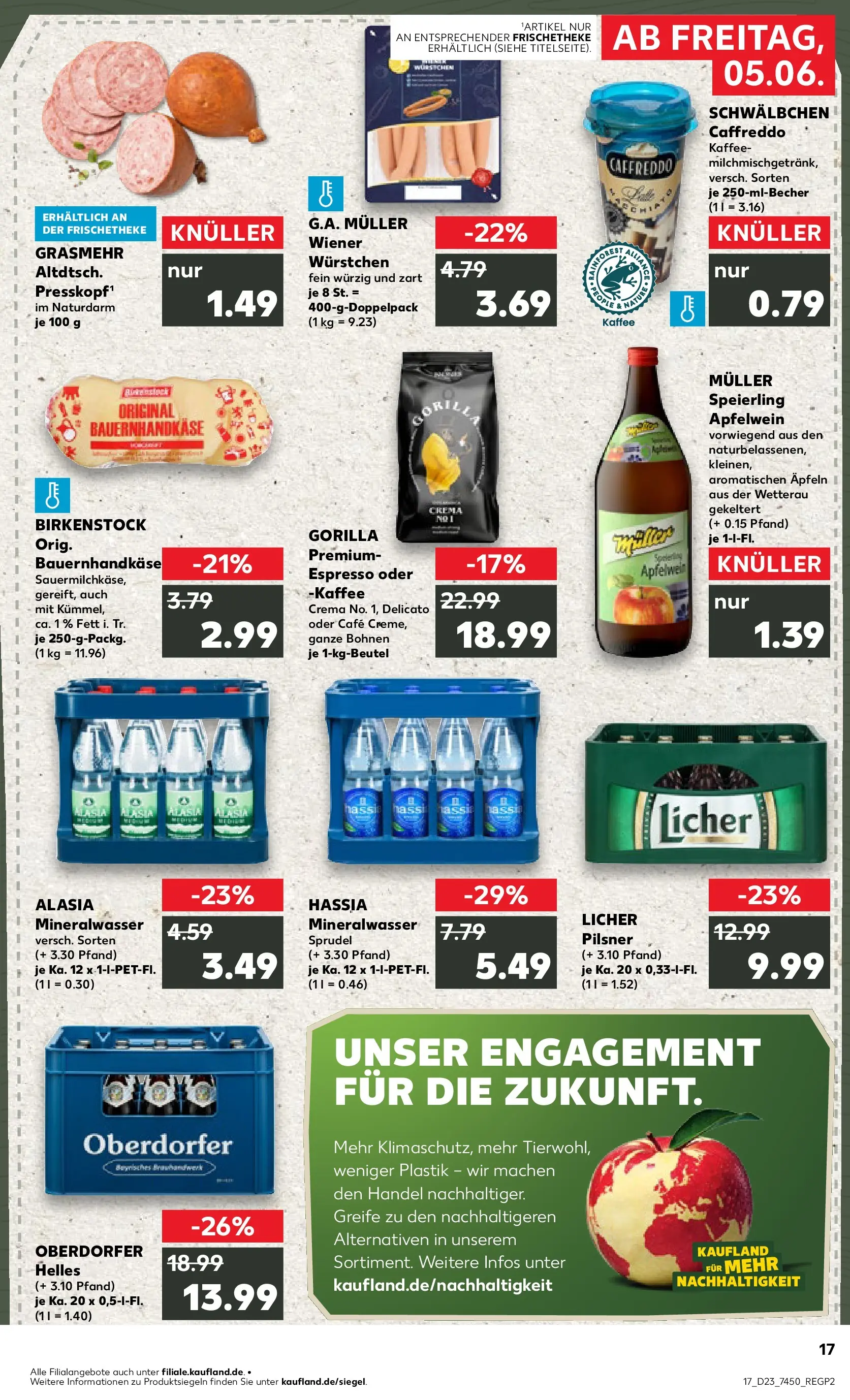 Prospekt Kaufland ab 04.06.2026 » Angebote Online zum Blättern | Seite: 17 | Produkte: Wiener wurstchen, Kaffee, Mineralwasser, Apple