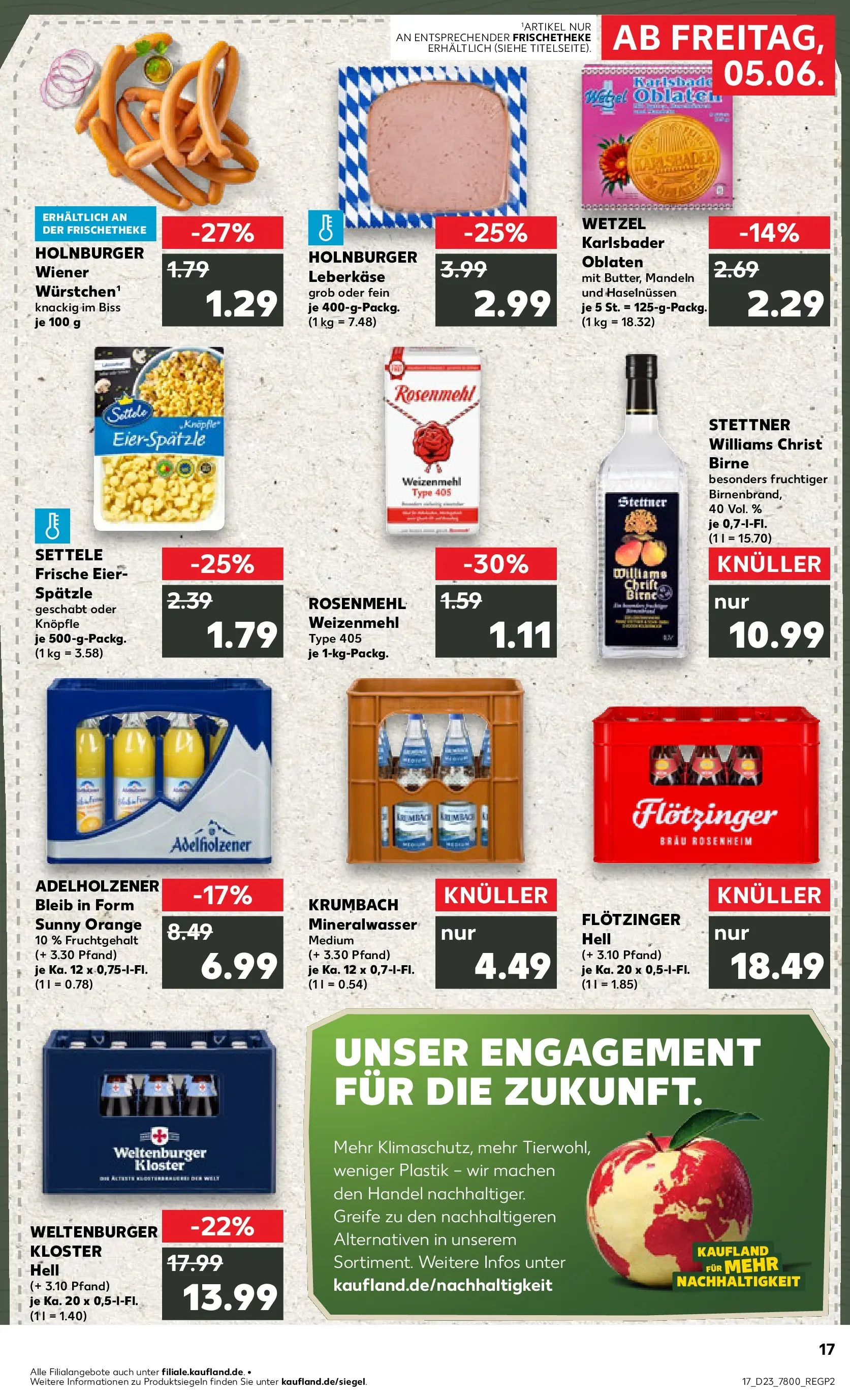 Prospekt Kaufland ab 04.06.2026 » Angebote Online zum Blättern | Seite: 17 | Produkte: Eier, Adelholzener, Weizenmehl, Mineralwasser