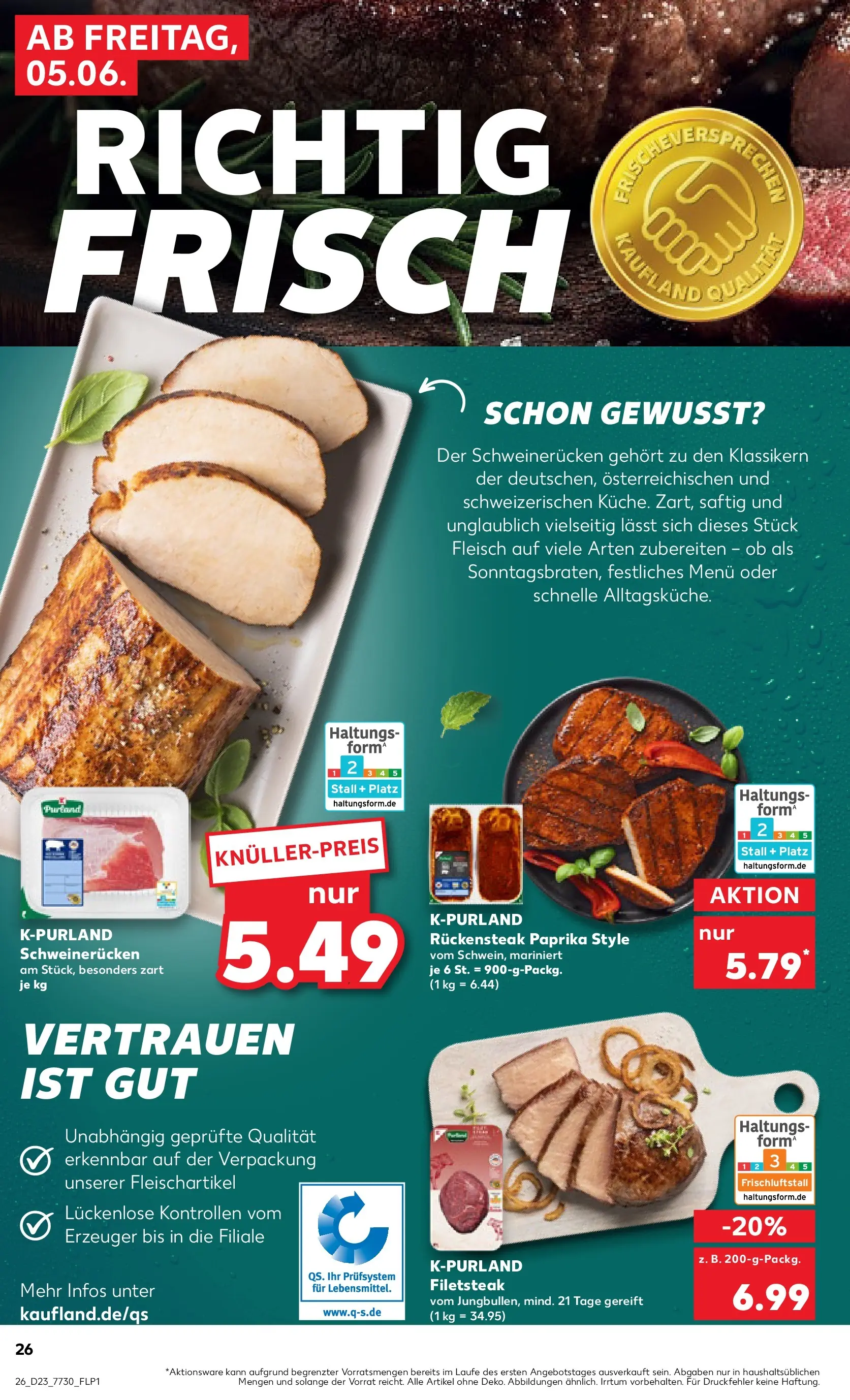 Prospekt Kaufland ab 01.06.2026 » Angebote und Werbung Online | Seite: 33 | Produkte: Paprika, Schweinerucken, Steak, Fleisch Prospekt Kaufland ab 01.06.2026 » Angebote Online zum Blättern | Seite: 33 | Produkte: Paprika, Schweinerucken, Steak, Fleisch