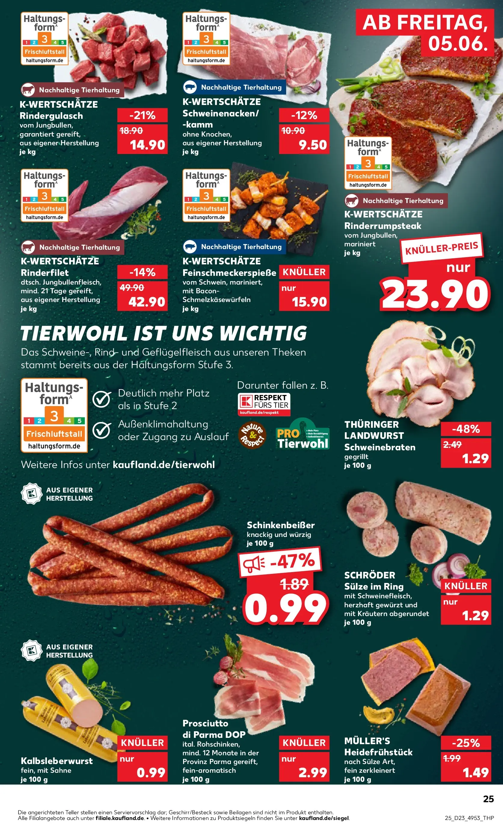 Prospekt Kaufland ab 01.06.2026 » Angebote Online zum Blättern | Seite: 32 | Produkte: Rindergulasch, Rinderfilet, Schweinefleisch, Sahne