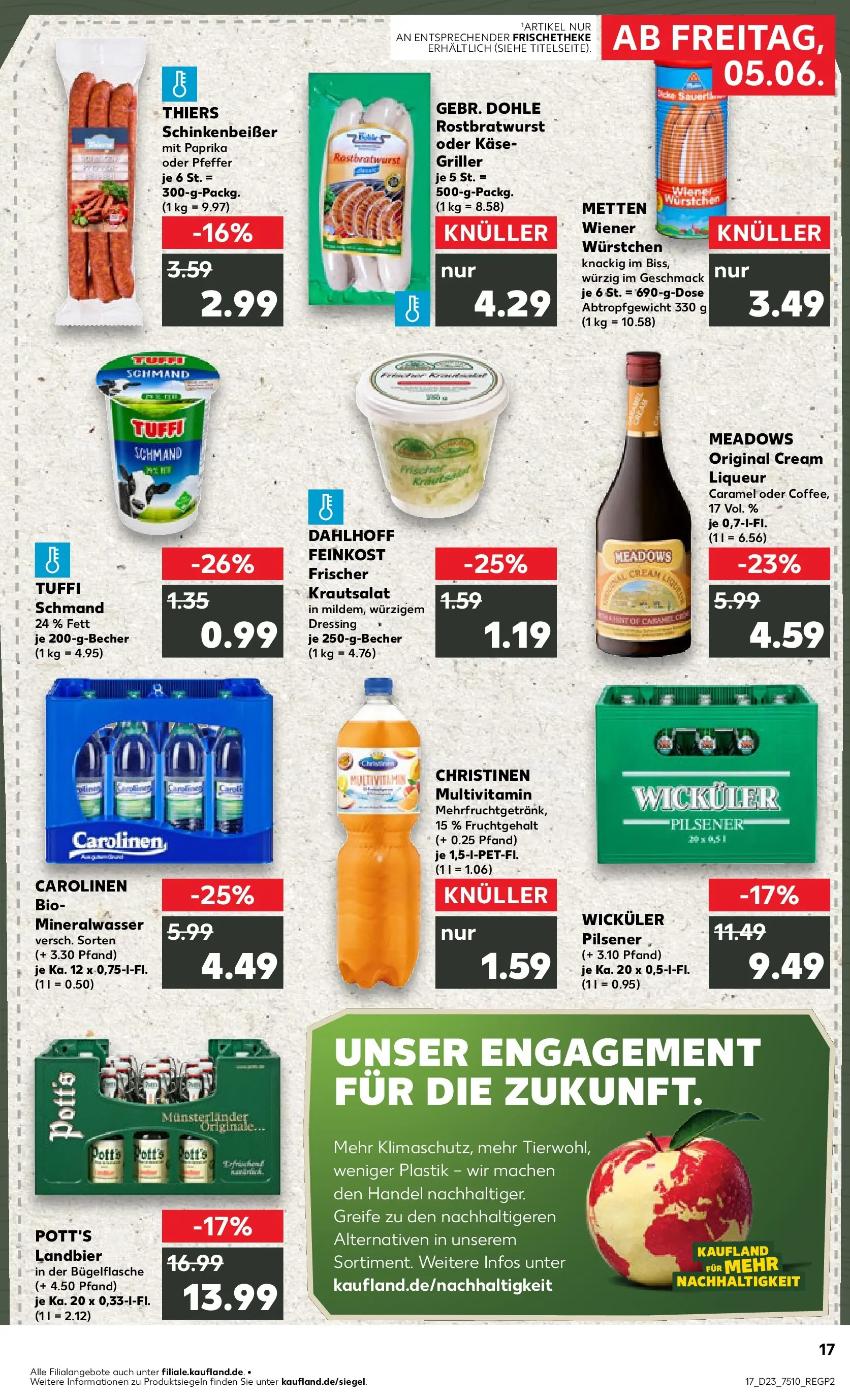 Prospekt Kaufland ab 04.06.2026 » Angebote Online zum Blättern | Seite: 17 | Produkte: Käse, Bratwurst, Mineralwasser, Griller