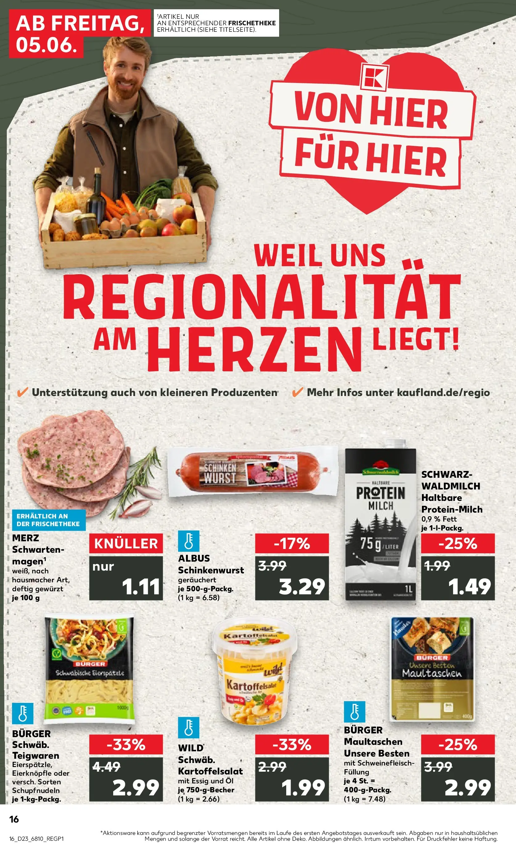 Prospekt Kaufland ab 04.06.2026 » Angebote Online zum Blättern | Seite: 16 | Produkte: Öl, Burger, Schinken, Schweinefleisch