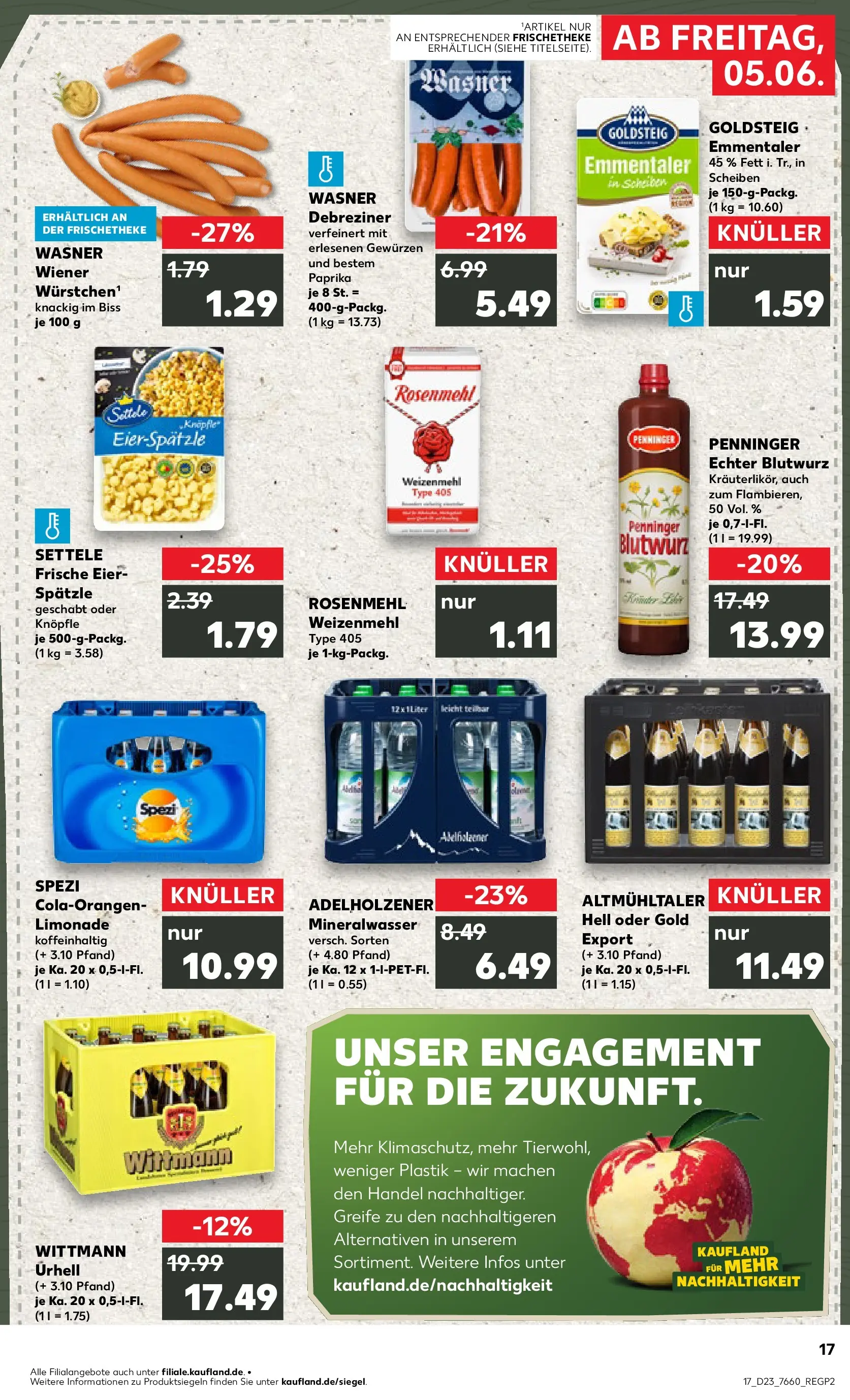 Prospekt Kaufland ab 04.06.2026 » Angebote Online zum Blättern | Seite: 17 | Produkte: Eier, Adelholzener, Mineralwasser, Paprika