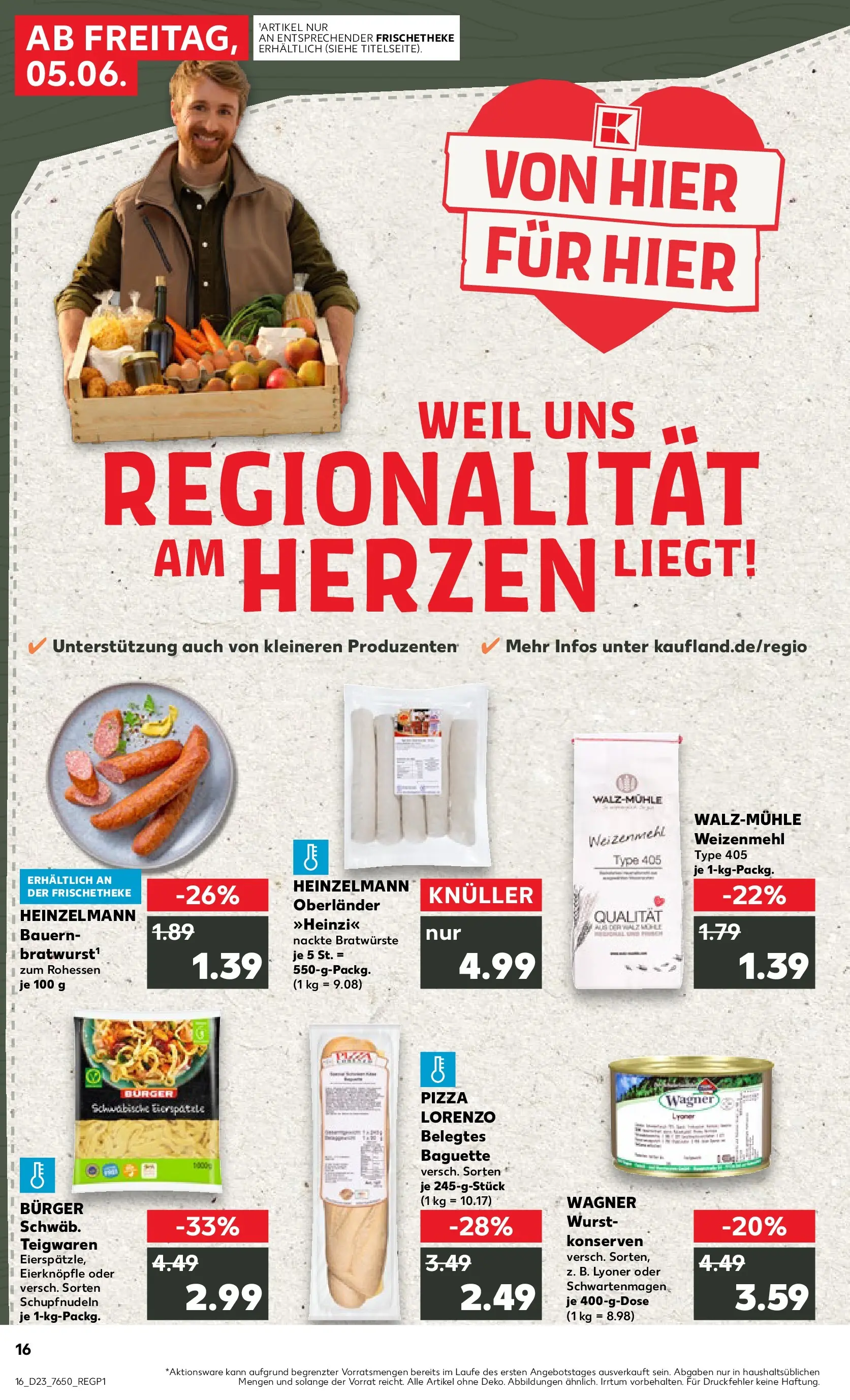 Prospekt Kaufland ab 04.06.2026 » Angebote Online zum Blättern | Seite: 16 | Produkte: Burger, Wurst, Pasta, Pizza