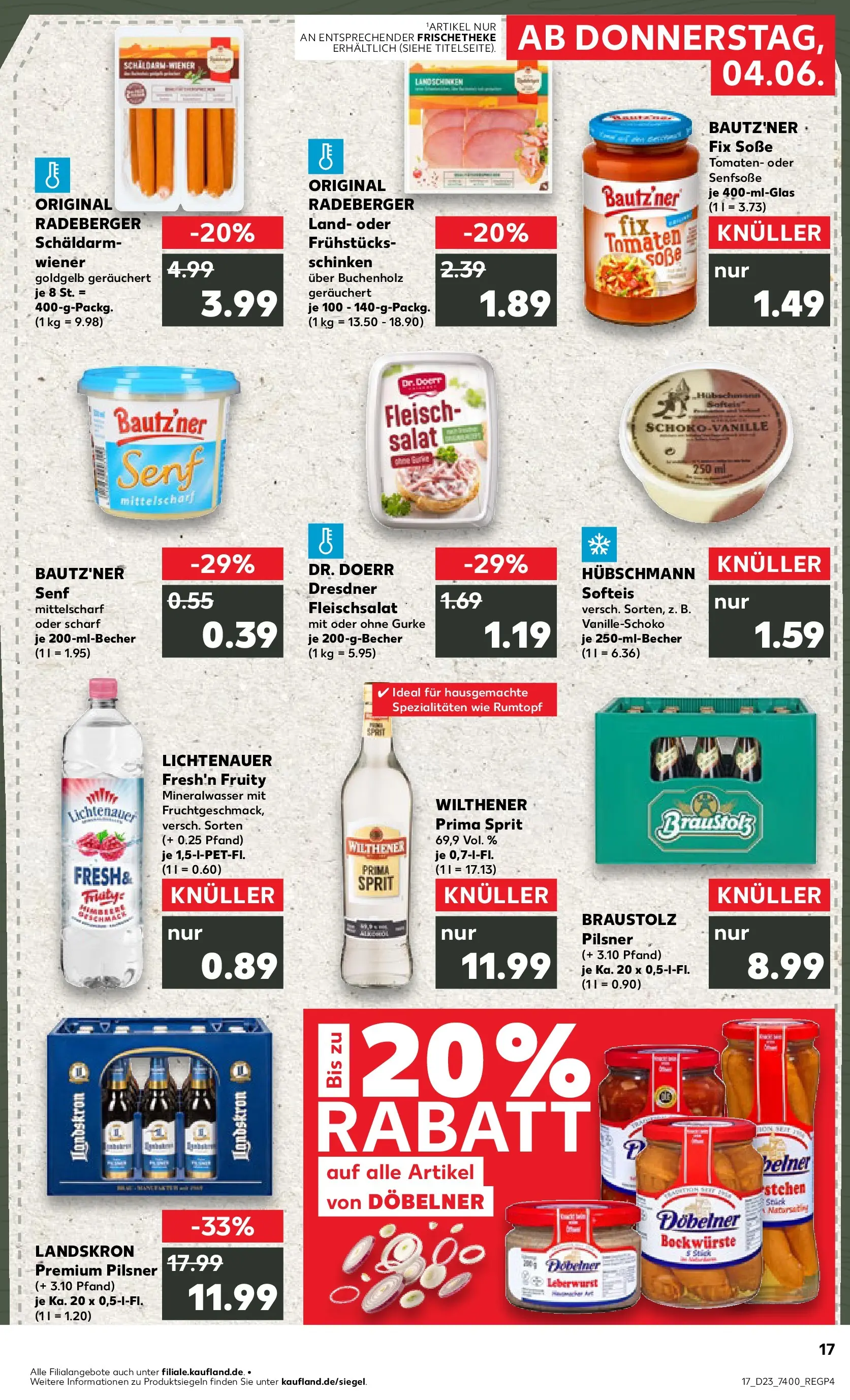 Prospekt Kaufland ab 01.06.2026 » Angebote Online zum Blättern | Seite: 24 | Produkte: Mineralwasser, Schinken, Fleisch, Salat