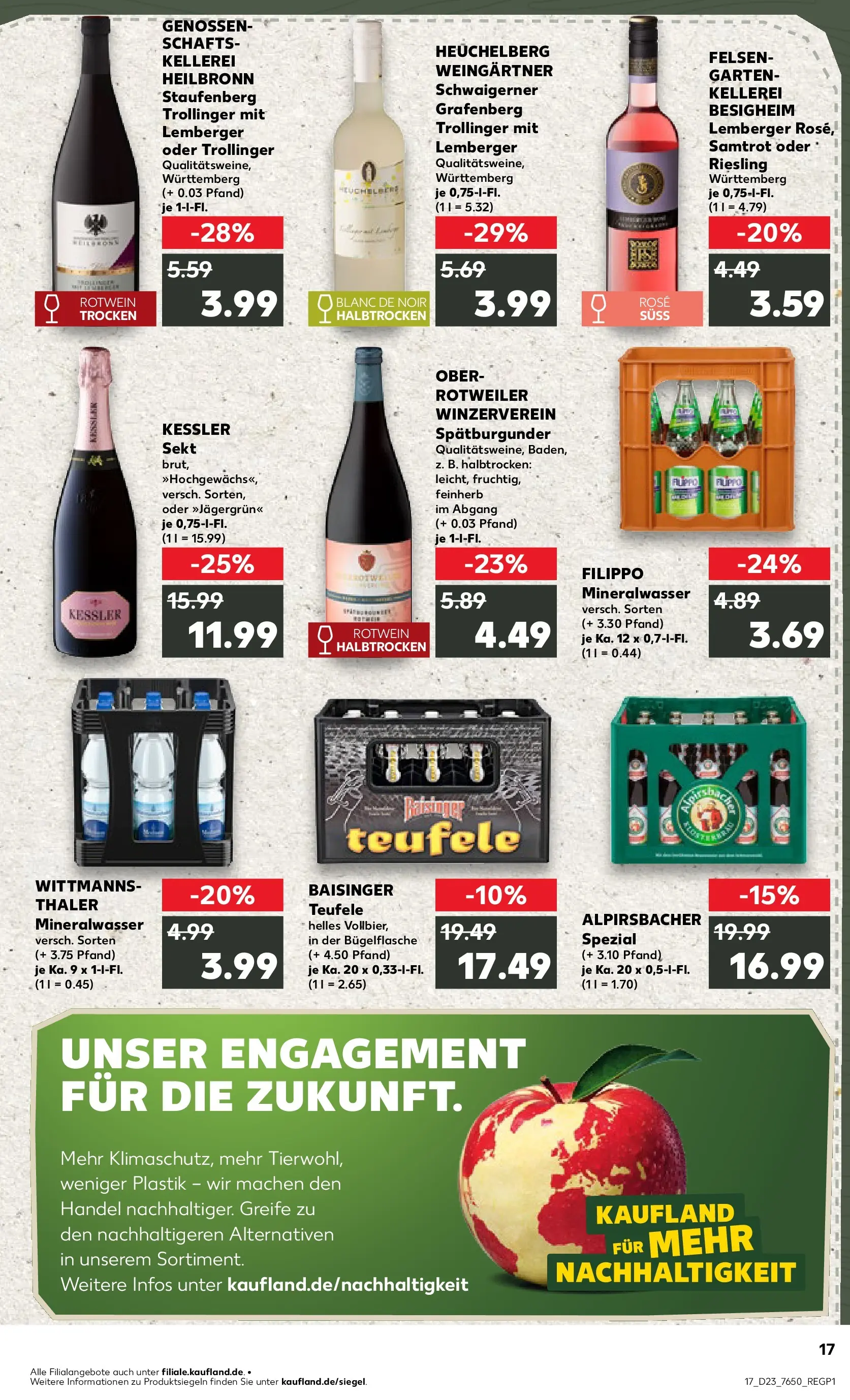 Prospekt Kaufland ab 04.06.2026 » Angebote Online zum Blättern | Seite: 17 | Produkte: Rotwein, Sekt, Mineralwasser