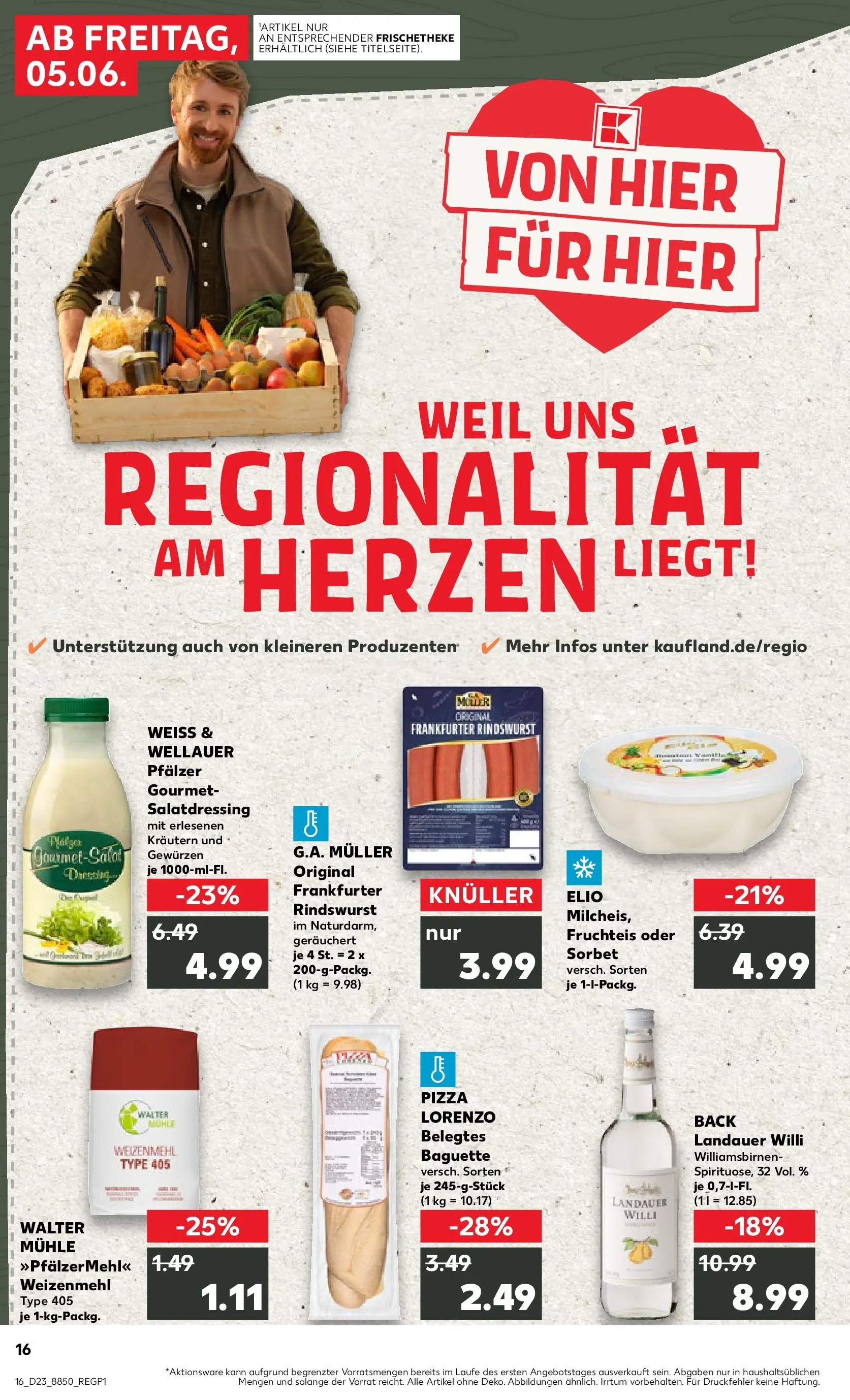 Prospekt Kaufland ab 04.06.2026 » Angebote Online zum Blättern | Seite: 16 | Produkte: Mühle, Dressing, Baguette, Pizza