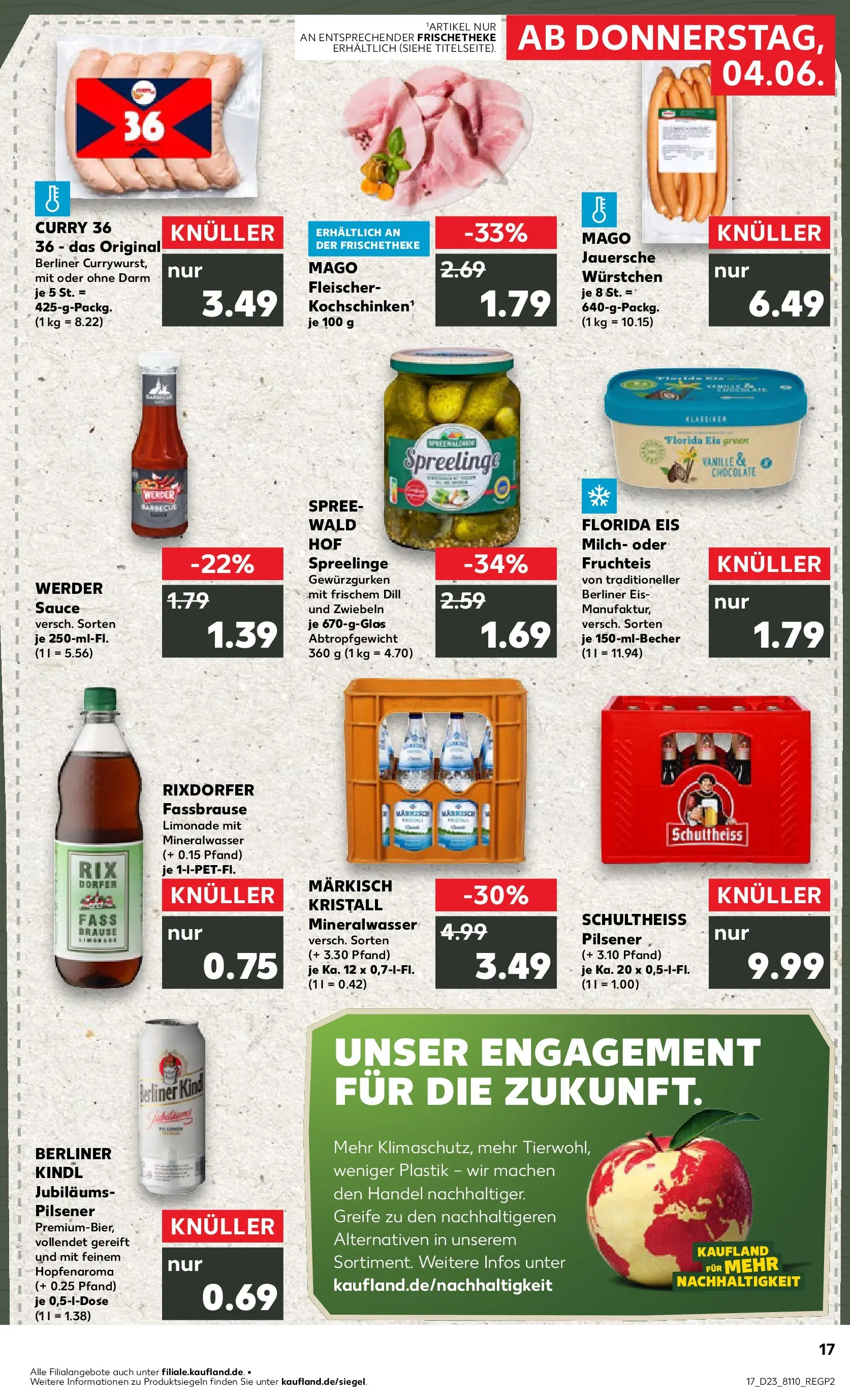 Prospekt Kaufland ab 04.06.2026 » Angebote Online zum Blättern | Seite: 17 | Produkte: Berliner, Mineralwasser, Zwiebeln, Dill