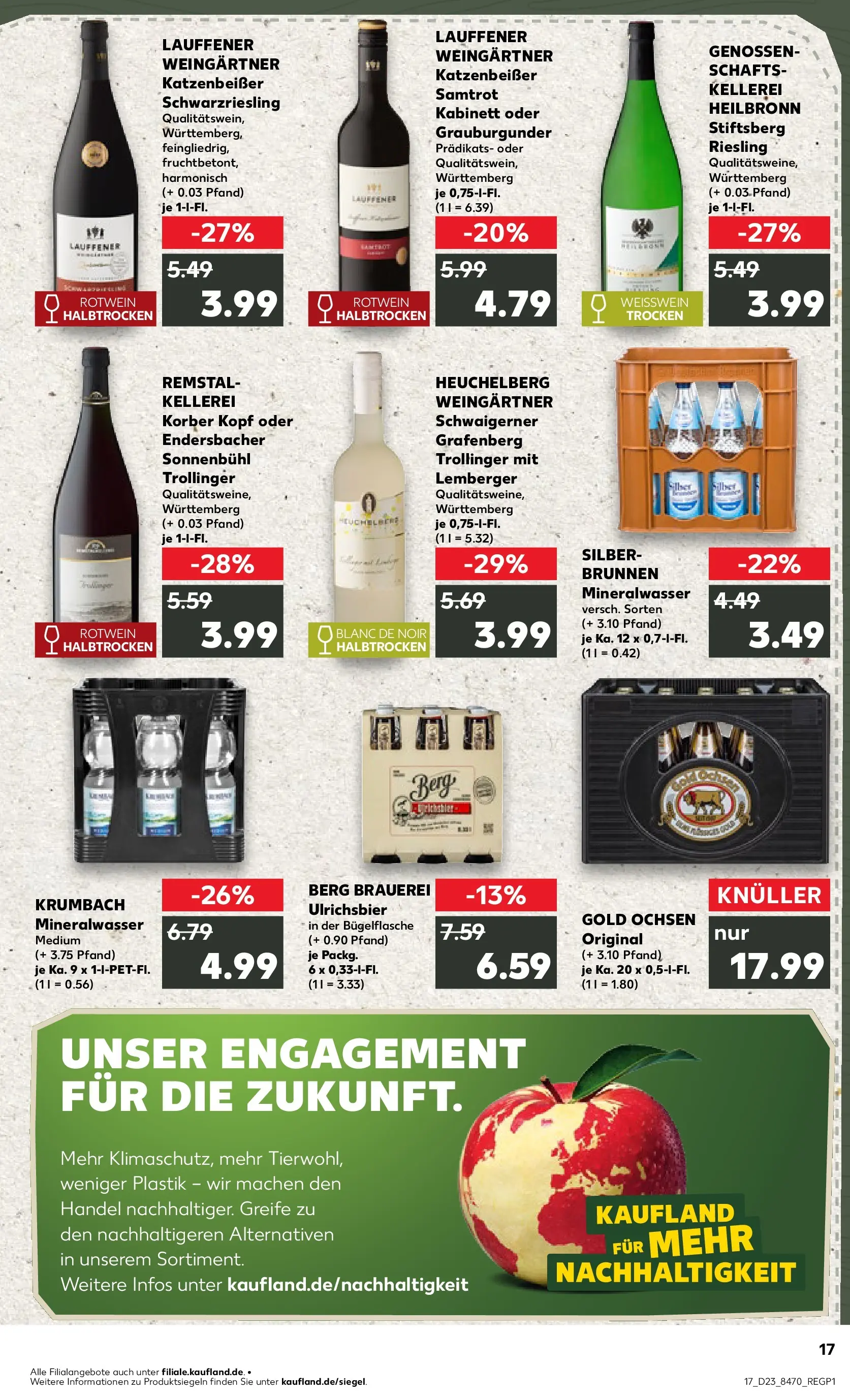 Prospekt Kaufland ab 04.06.2026 » Angebote Online zum Blättern | Seite: 17 | Produkte: Weißwein, Rotwein, Weißwein trocken, Mineralwasser