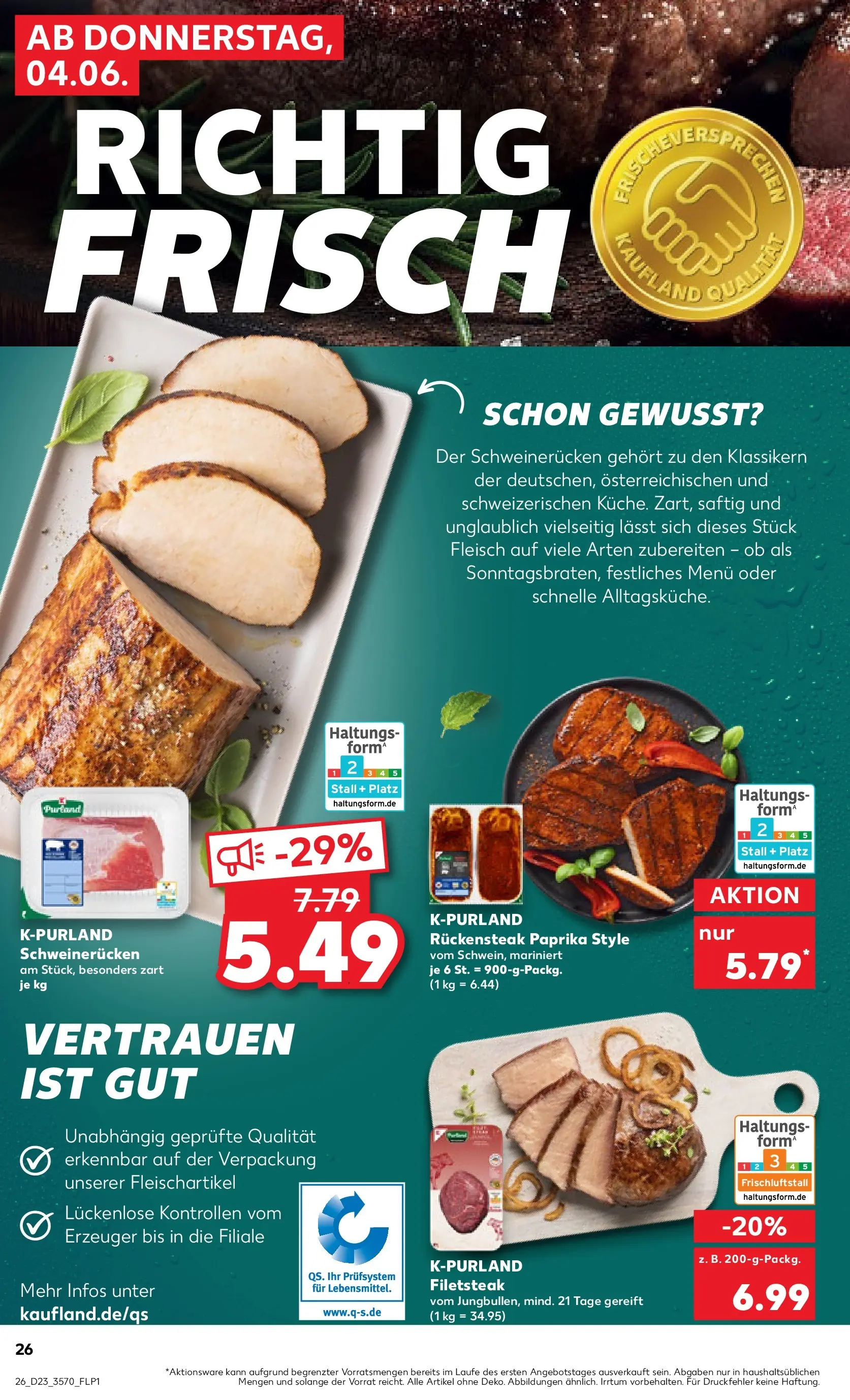 Prospekt Kaufland ab 01.06.2026 » Angebote Online zum Blättern | Seite: 33 | Produkte: Paprika, Schweinerucken, Fleisch