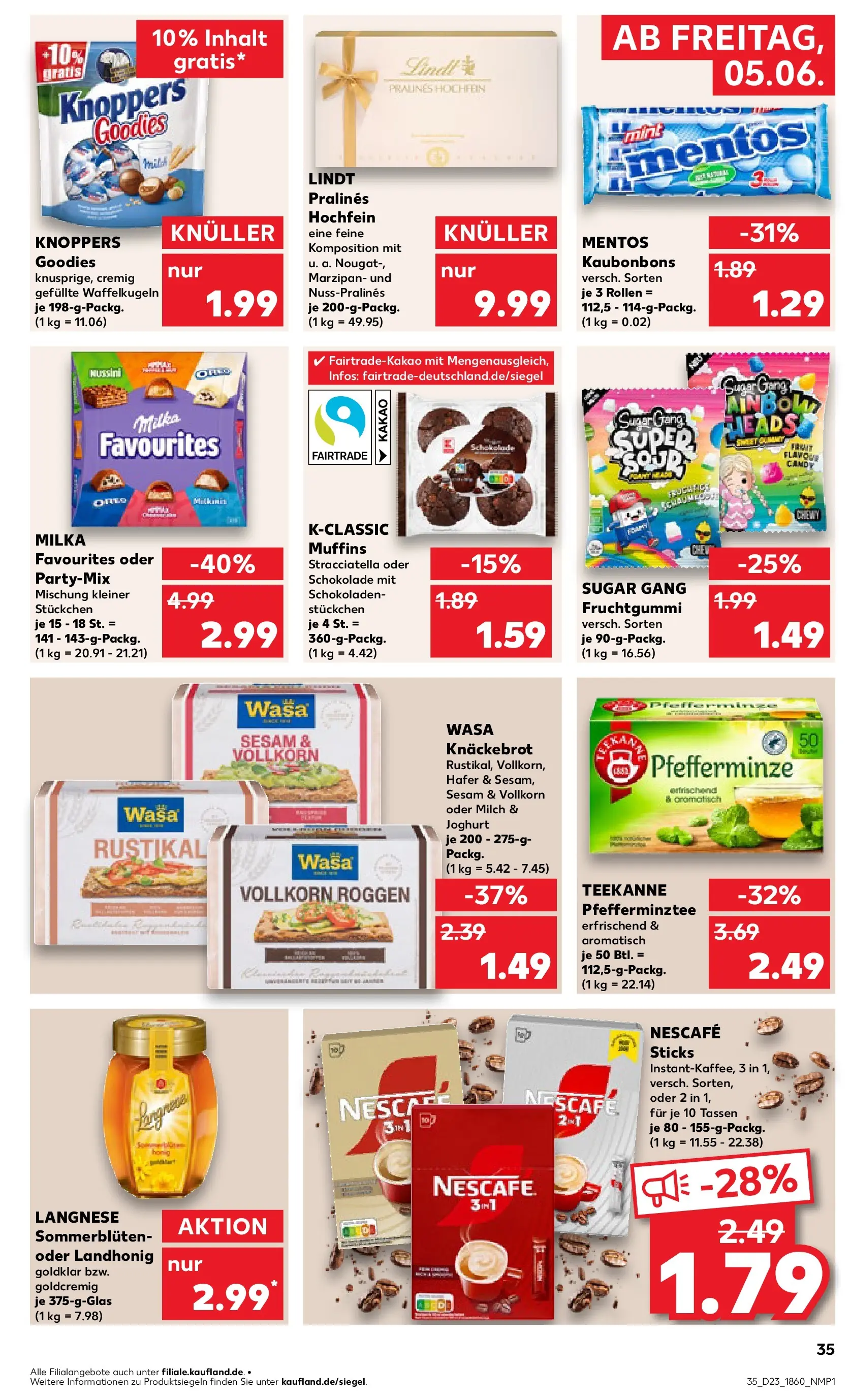Prospekt Kaufland ab 01.06.2026 » Angebote Online zum Blättern | Seite: 42 | Produkte: Langnese, Teekanne, Knoppers, Wasa knackebrot